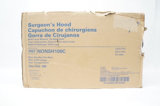 Medline NONSH100C Surgeon's Hood Blue, One Size Fits Most - Case of 300