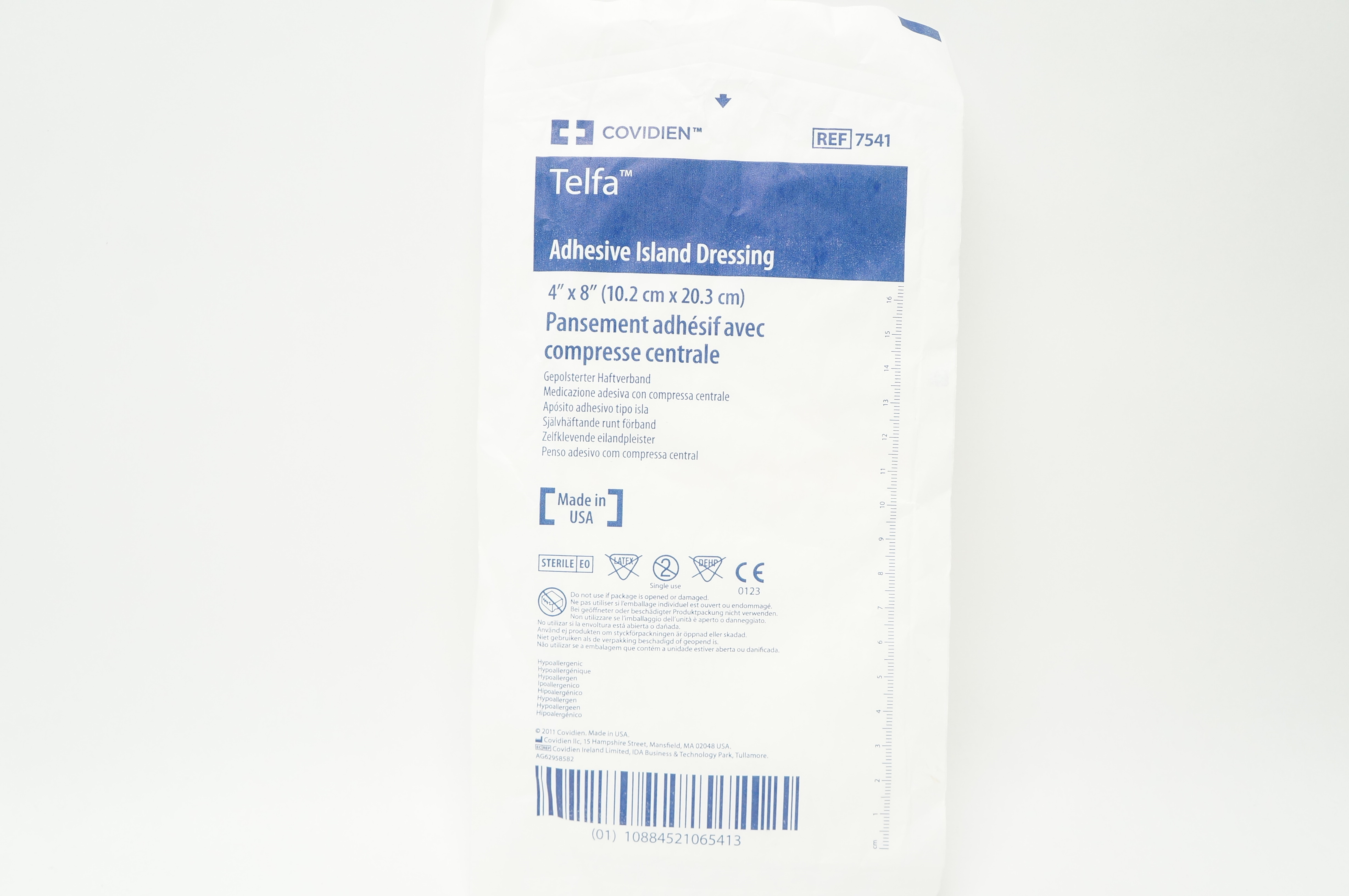 Covidien 7541 Telfa Adhesive Island Dressing 4 x 8inch