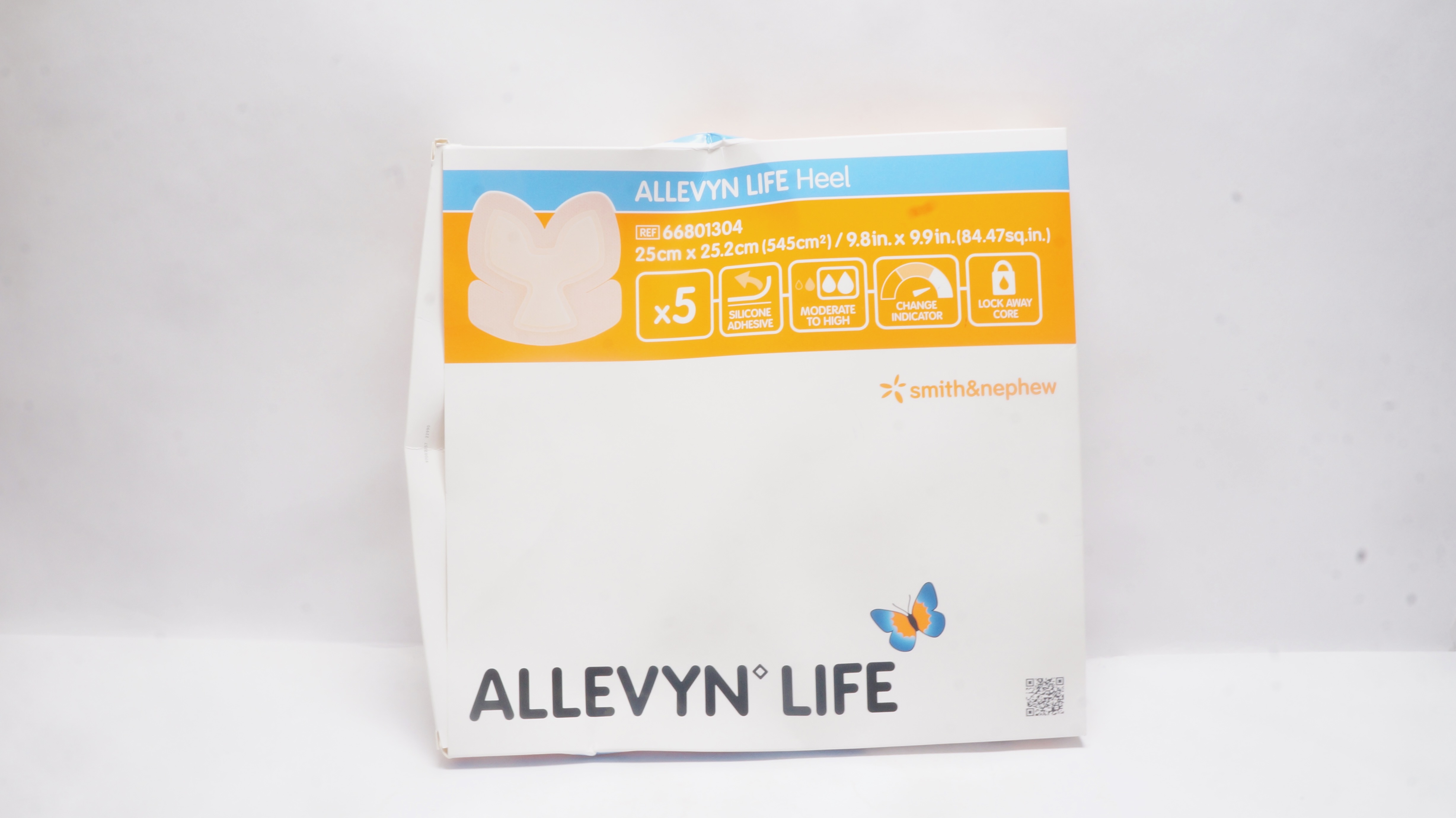 Smith&Nephew 66801304 Allevyn Life Heel Dressing 9.8inch x 9.9inch - Box of 5