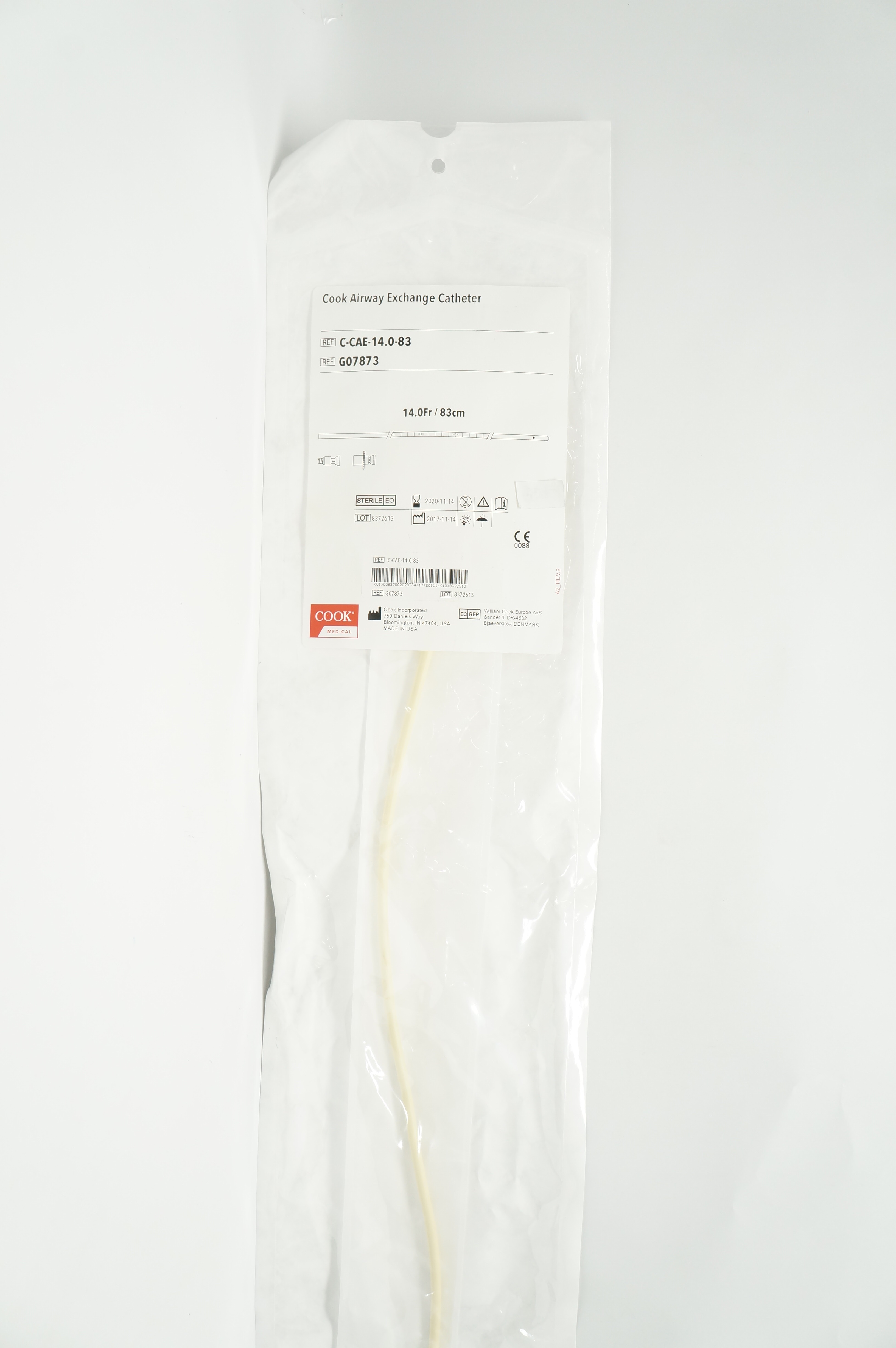 Cook Rapi Fit Cook G07873 Airway Exchange Cath. with Rapi-Fit Adapters 14.0Fr x 83cm (x)