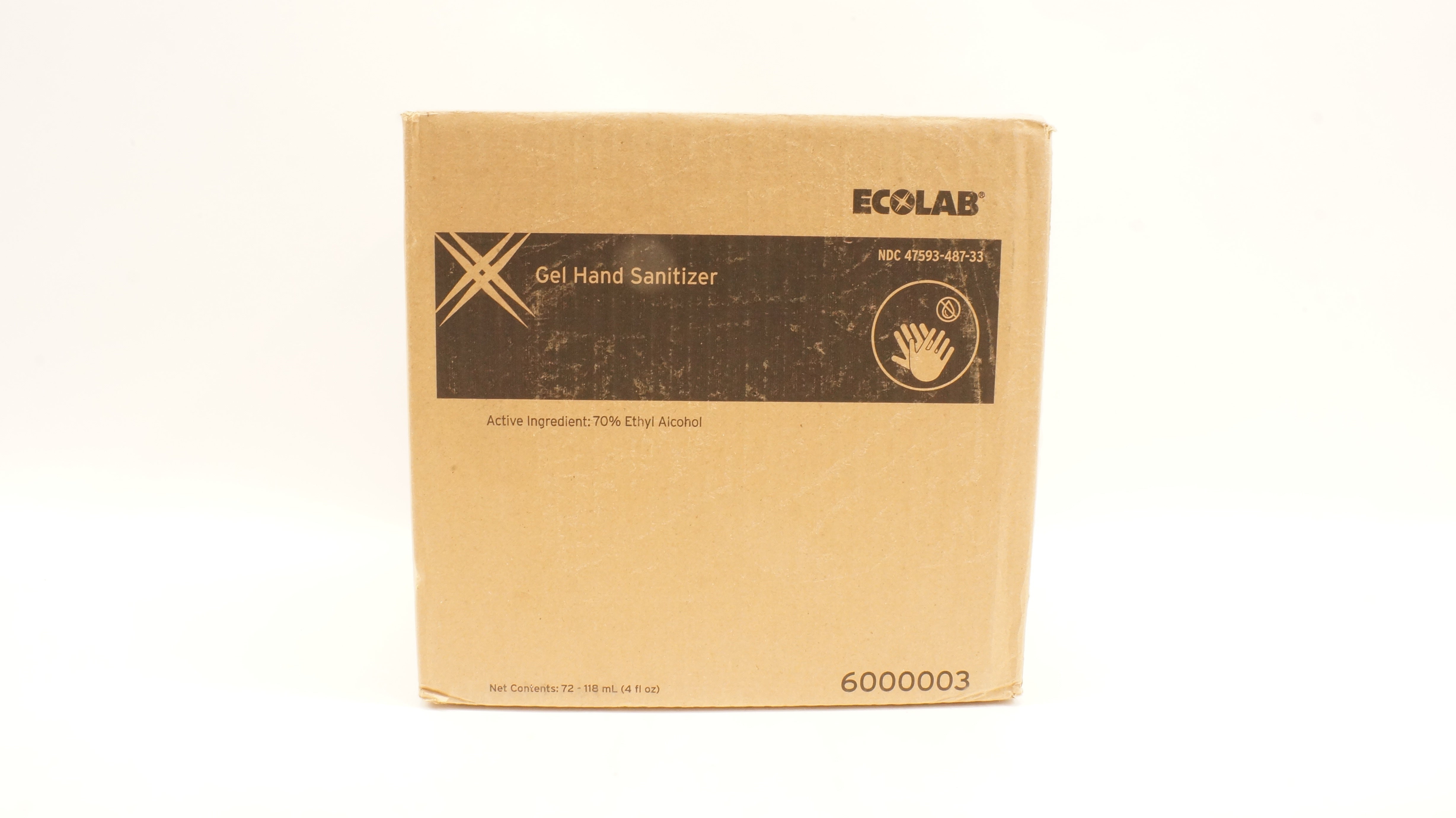Ecolab 6000003 Gel Hand Sanitizer 4fl oz - Case of 72 (x)