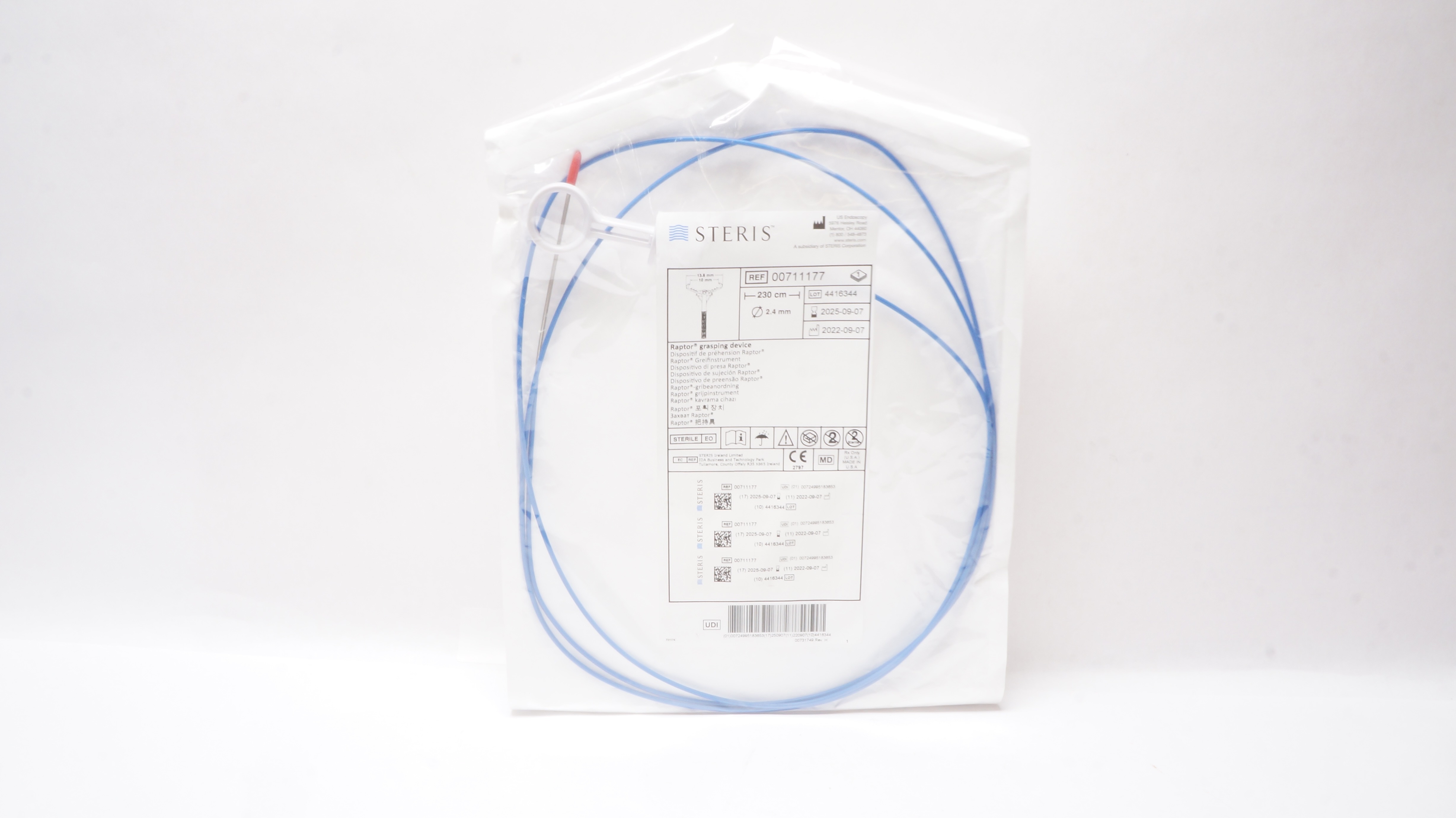 US Endoscopy 00711177 Steris Raptor Grasping Device 2.4mm x 230cm