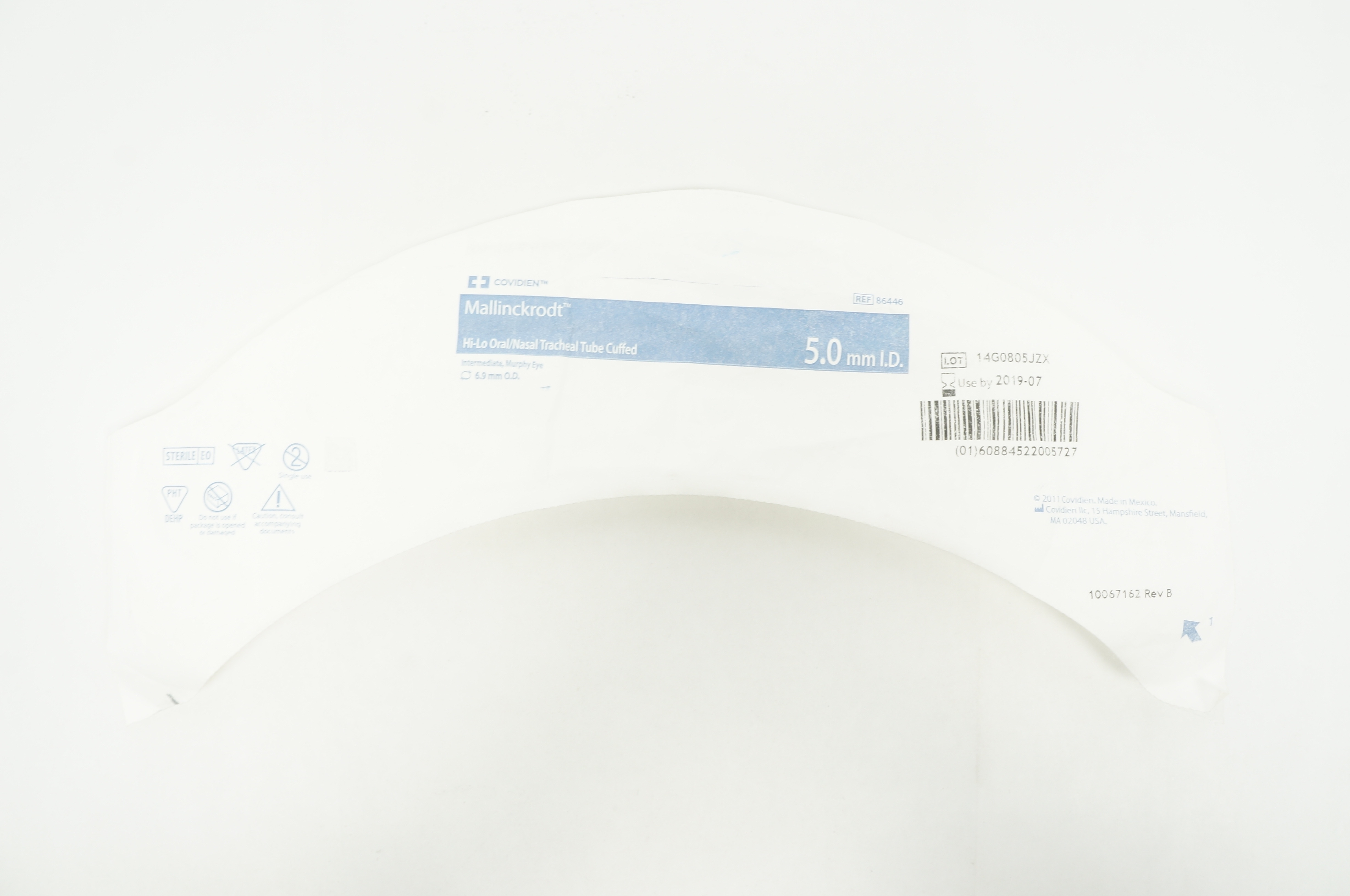 Covidien 86446 Mallinckrodt Hi-Lo Oral/Nasal Tracheal Tube Cuffed 5.0 x 6.9mm(x)
