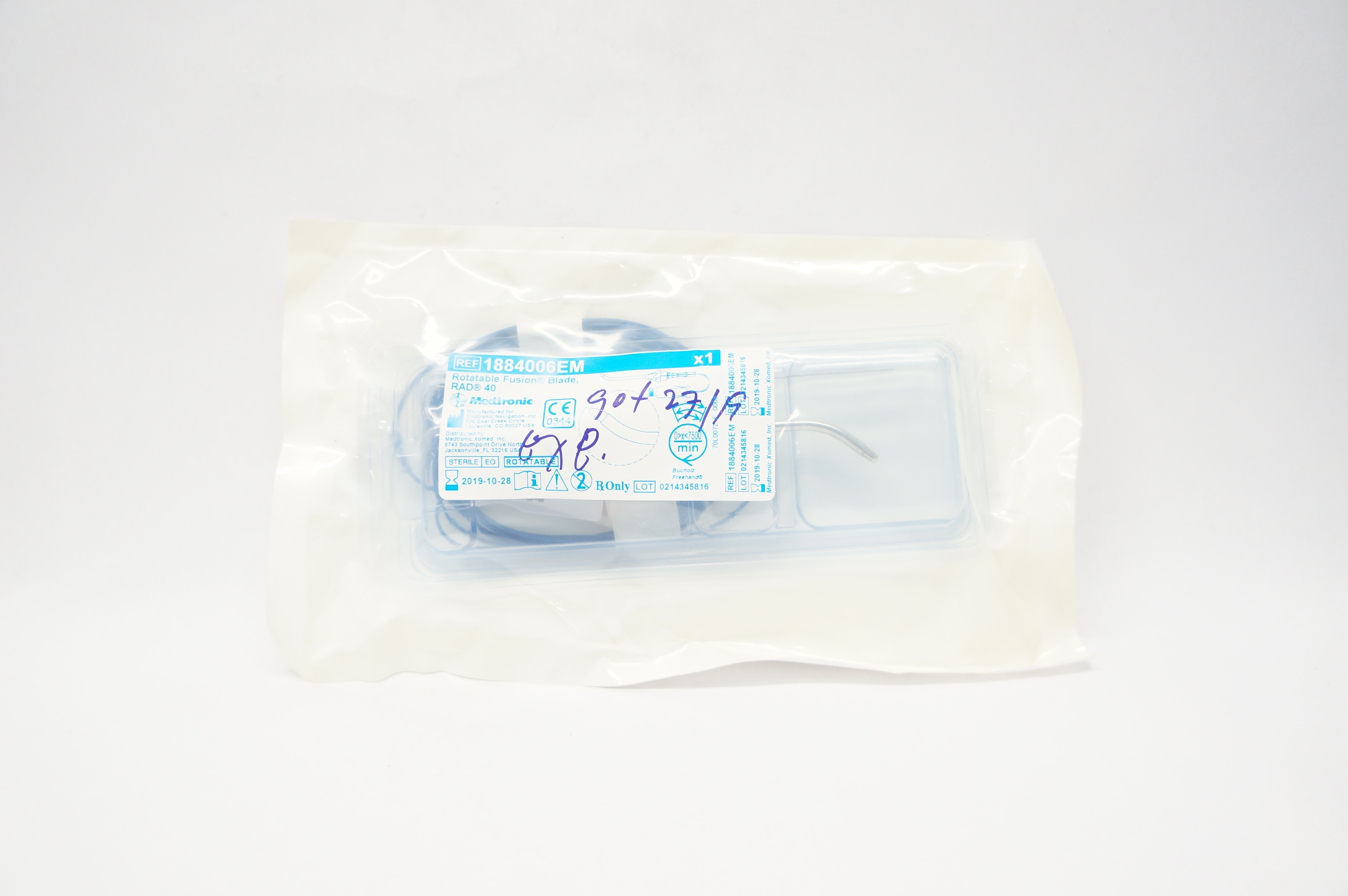 Medtronic 1884006EM Rotatable Fusion Blade, RAD 40, 0>x<7500/min (x)