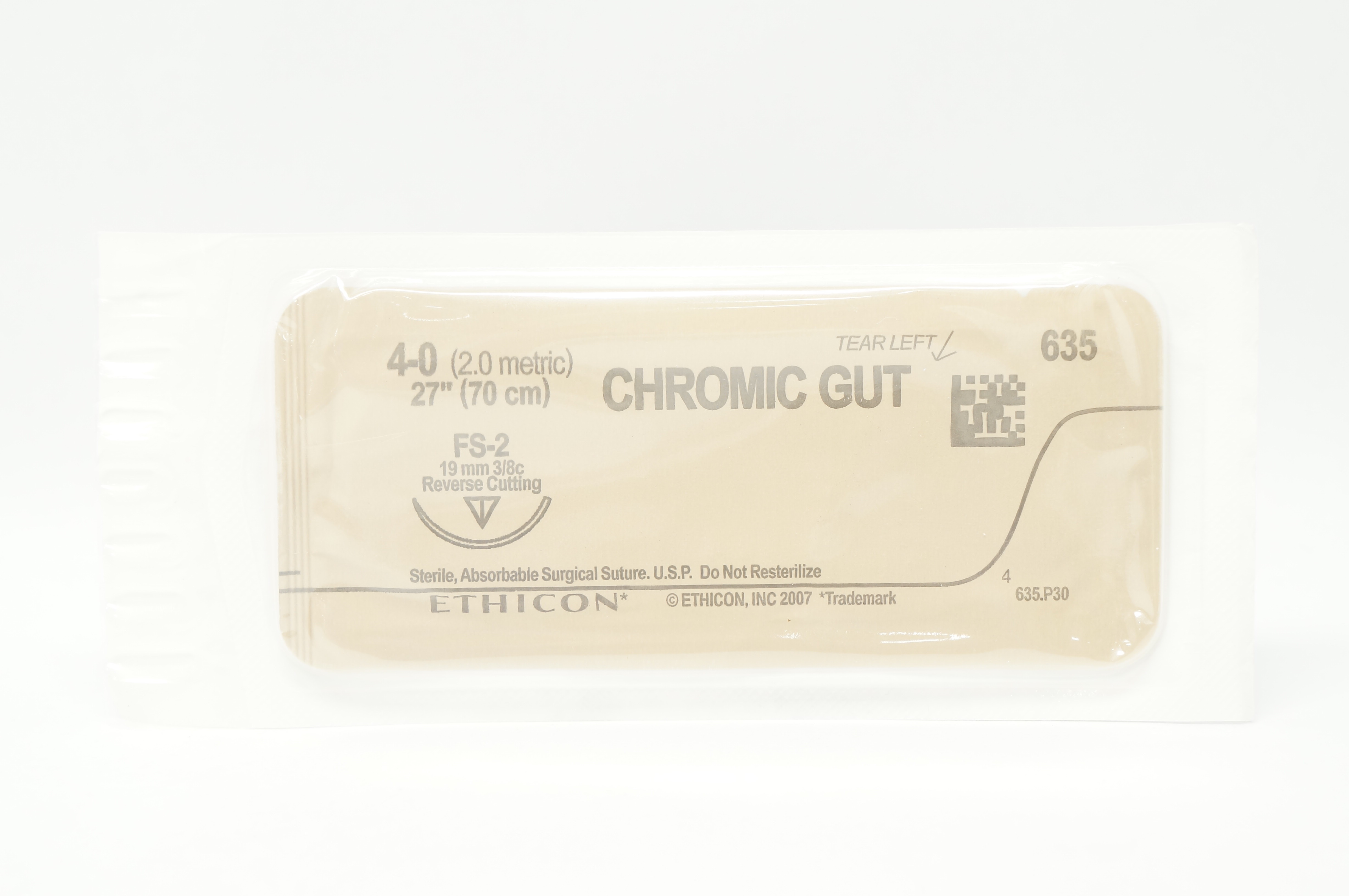 Ethicon 635 4-0 CHROMIC GUT FS-2 19mm 3/8c Reverse Cutting 27inch (x)