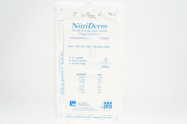 Innovative Healthcare 135600 NitriDerm Nitrile Surgical Gloves, Size 6.0