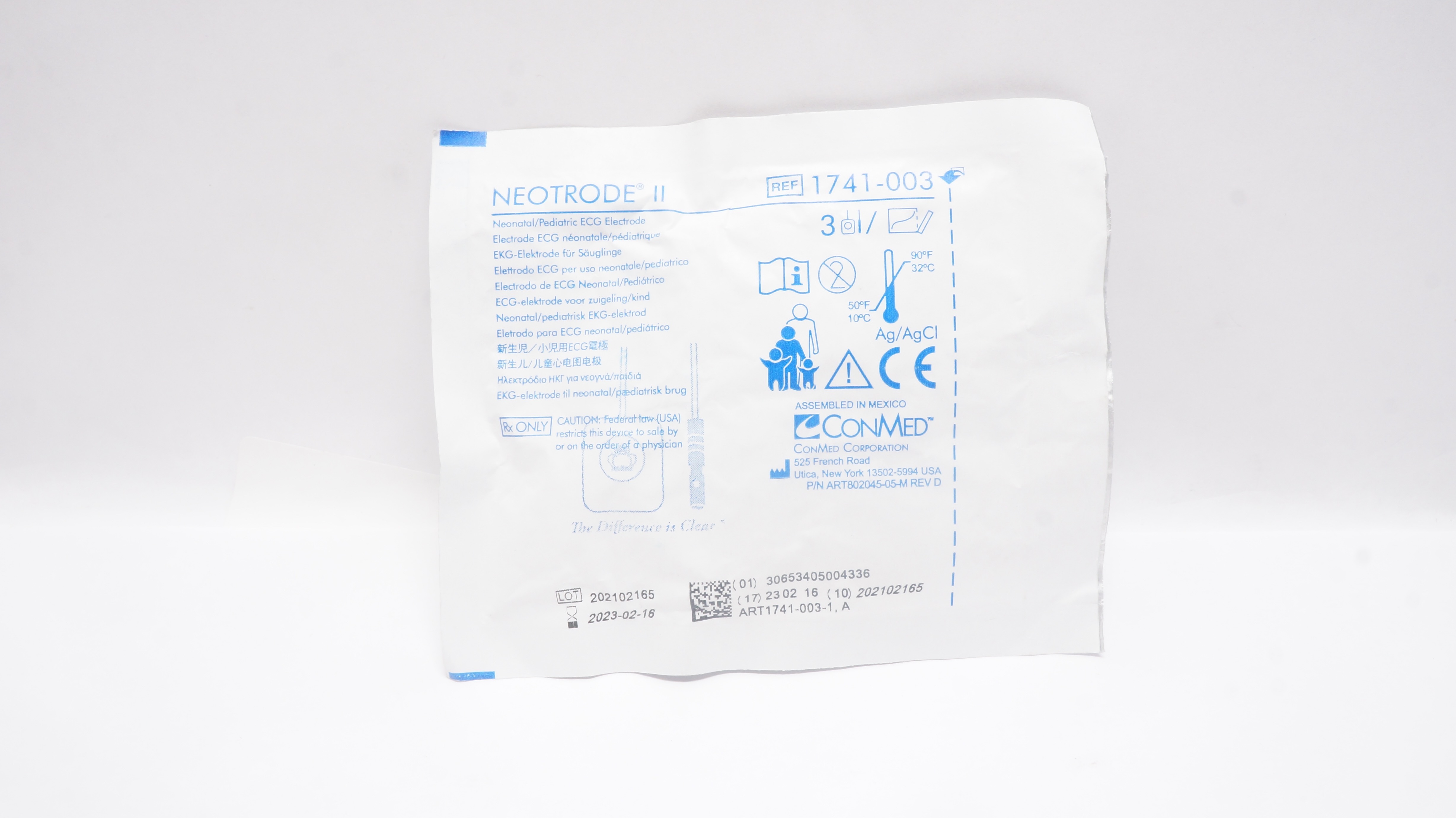 ConMed 1741-003 Neotrode II Neonatal/Pediatric ECG Electrode (x) - Pack of 3