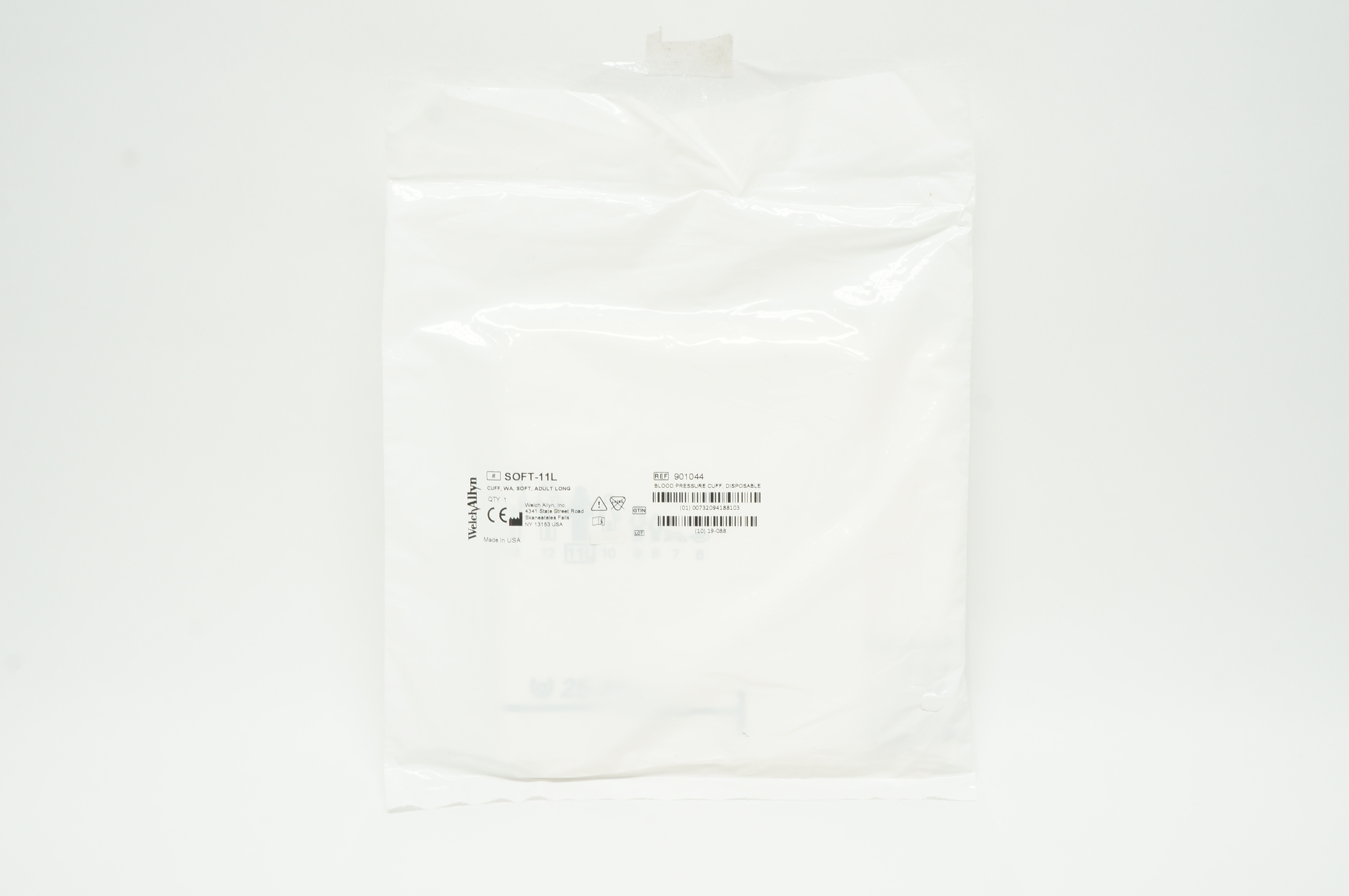 WelchAllyn 901044 SOFT-11L Blood Pressure Cuff, Disposable, Adult Long 11