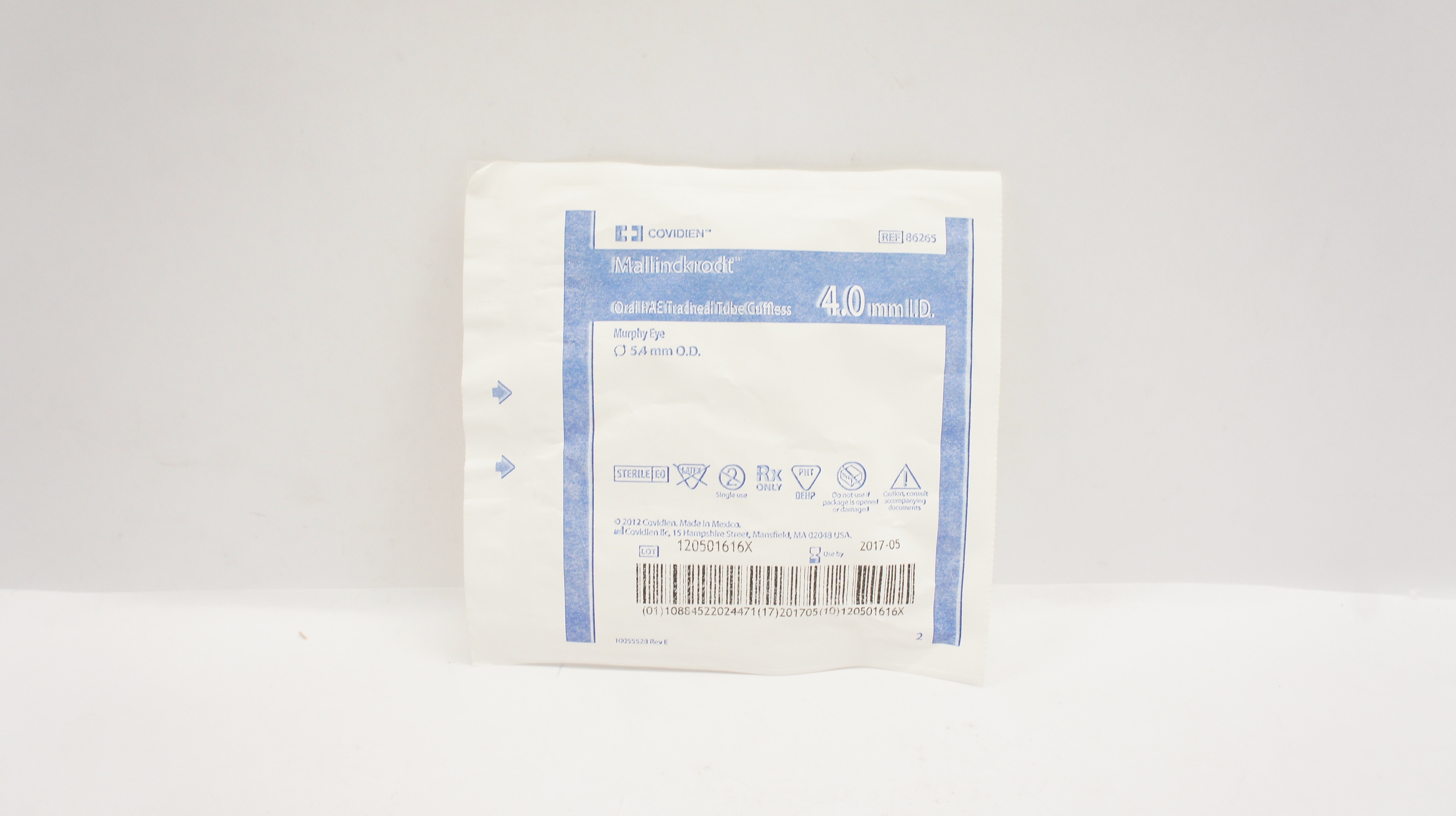 Covidien 86265 Mallinckrodt Oral RAE Tracheal Tube Cuffless 4.0 x 5.4mm (x)