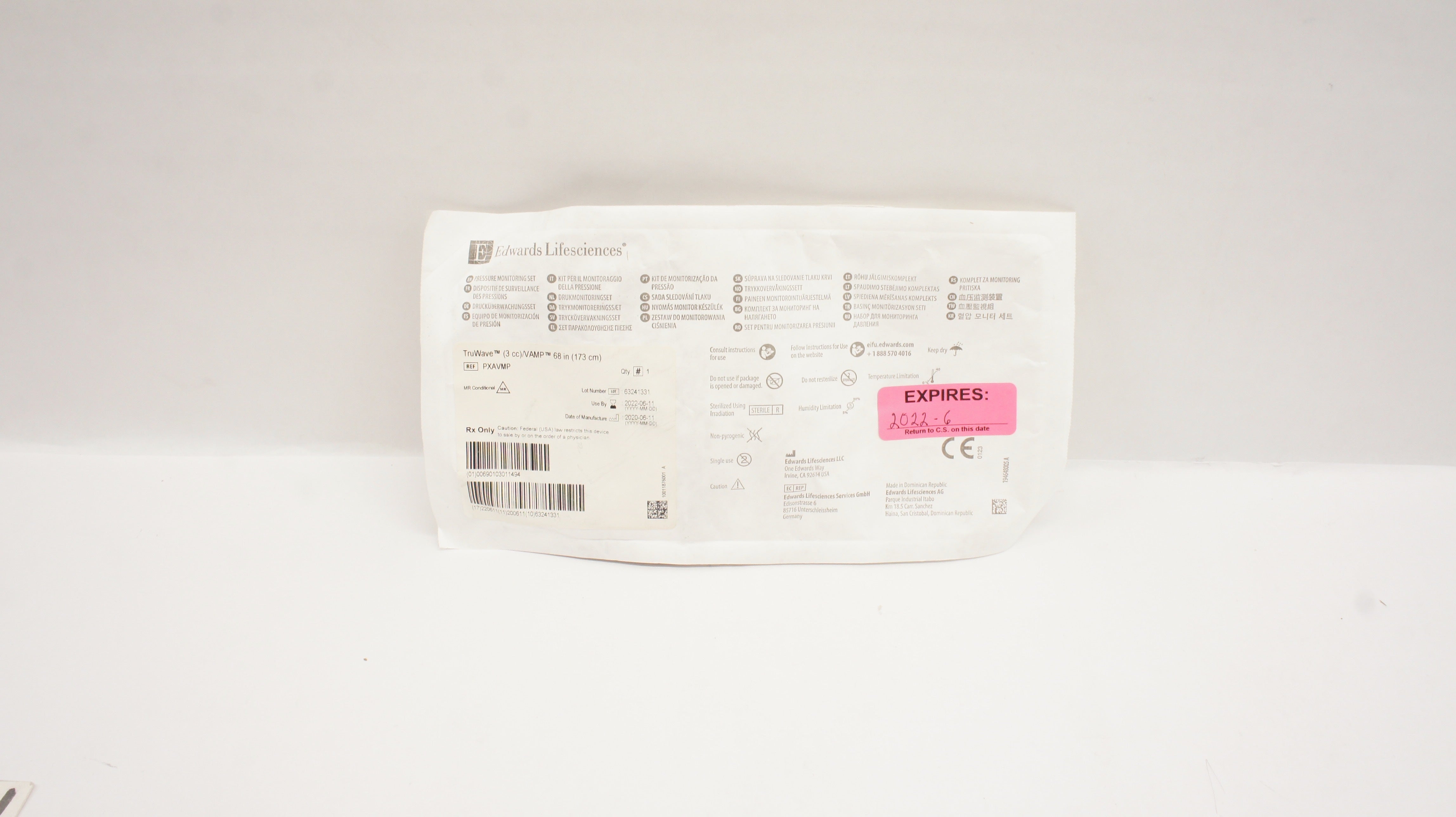Edwards Lifesciences PXAVMP Pressure Monitoring Set TruWave3cc / VAMP 68inch (x)