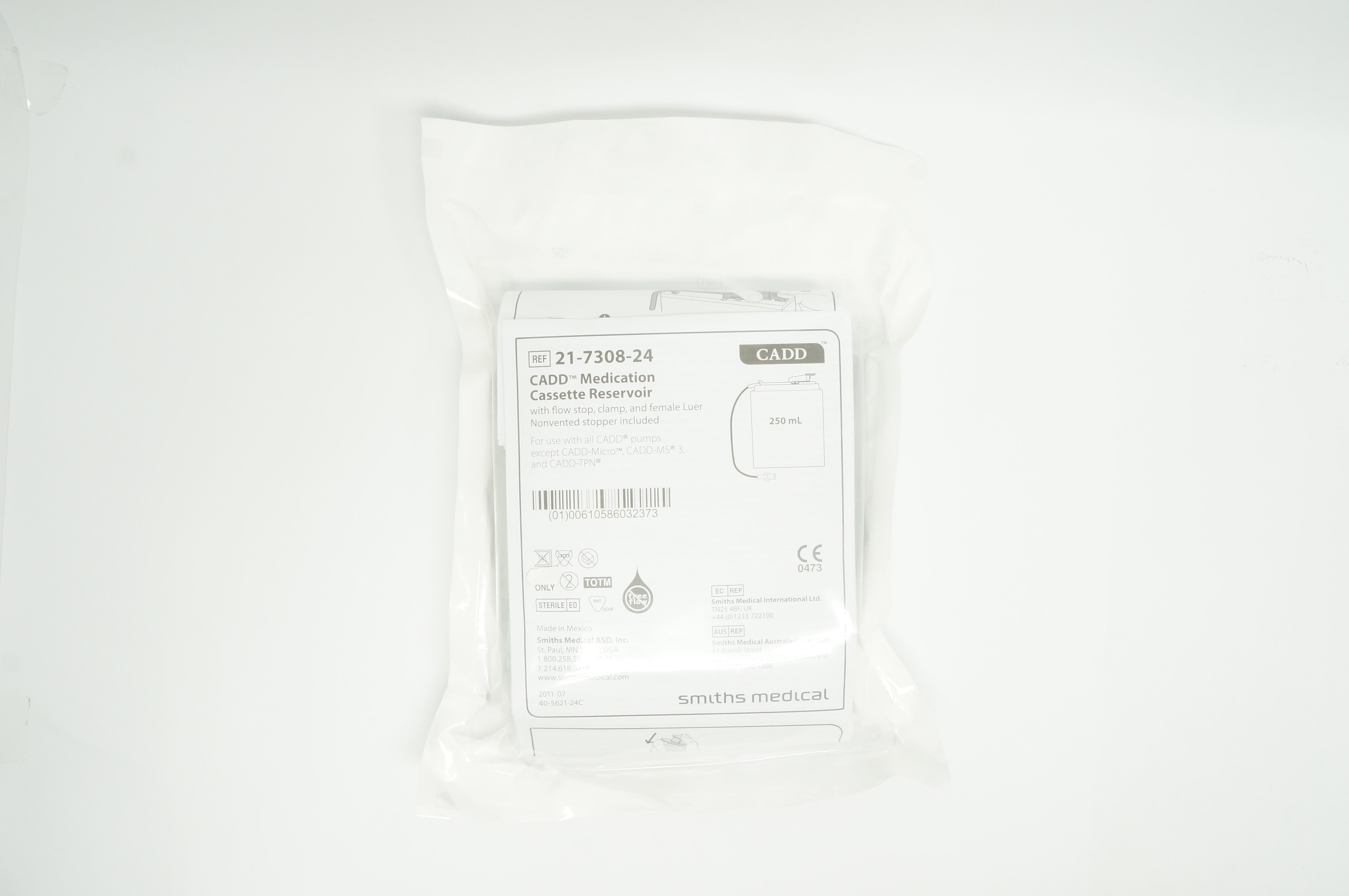 Smiths Medical 21-7308-24 Cadd Medication Cassette Reservoir 250 mL (x)