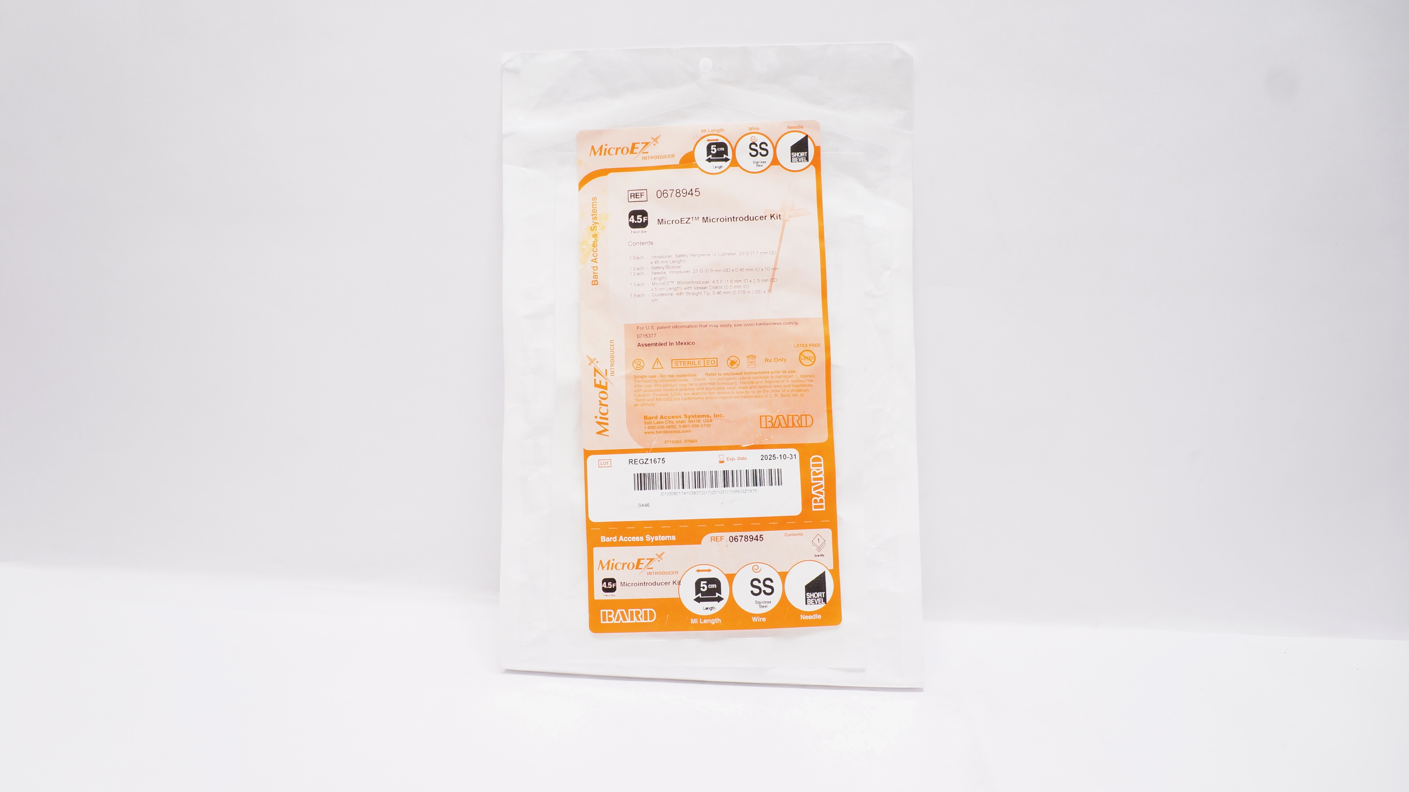 Bard Access Systems 0678945 MicroEZ Microintroducer Safety Kit 4.5F