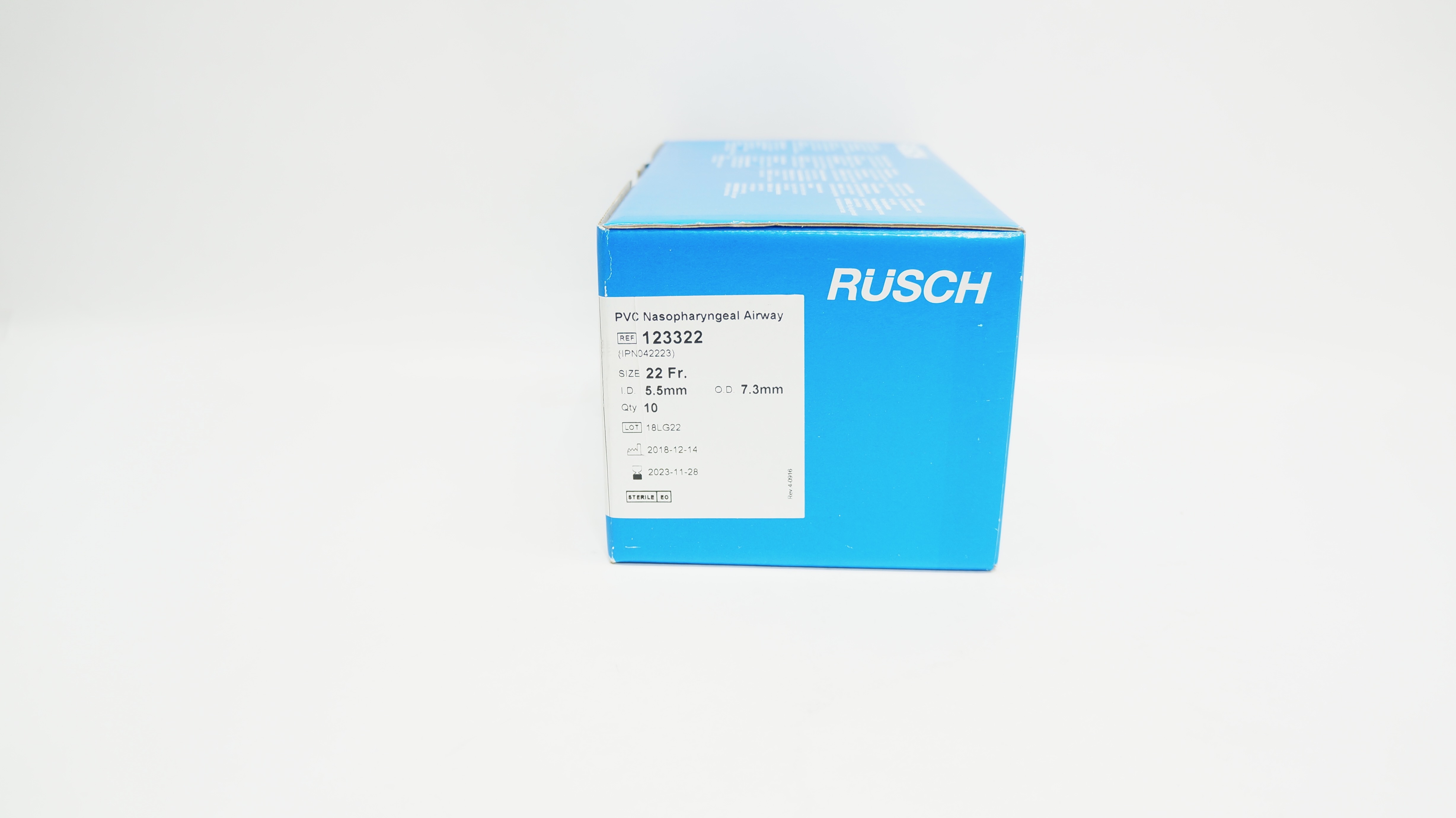 Teleflex 123322 PVC Nasopharyngeal Airway 22Fr. 5.5mm ID 7.3mm OD -Box of 10