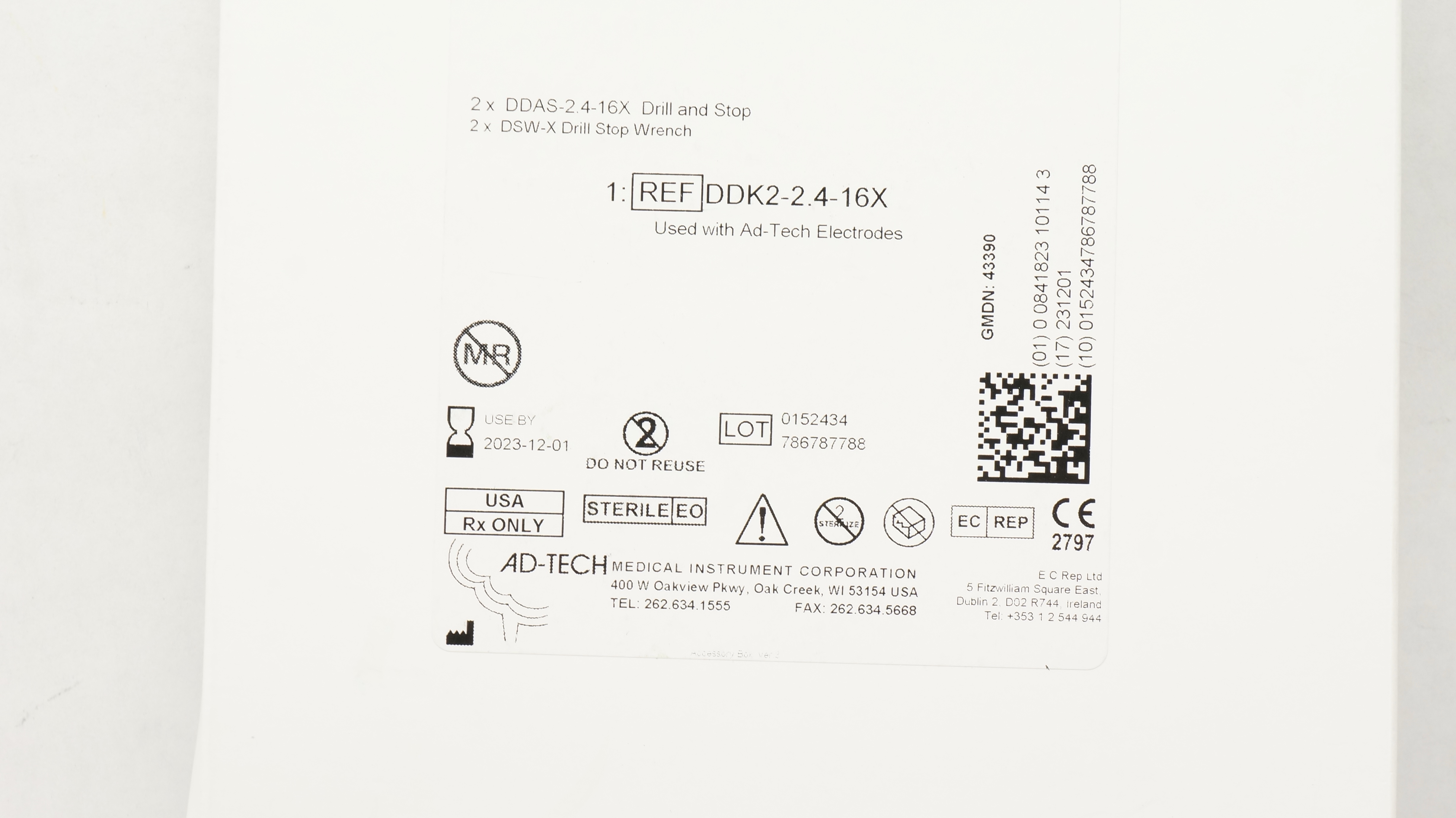 AD-Tech Medical DDK2-2.4-16X Disposable Dill Kit (x)