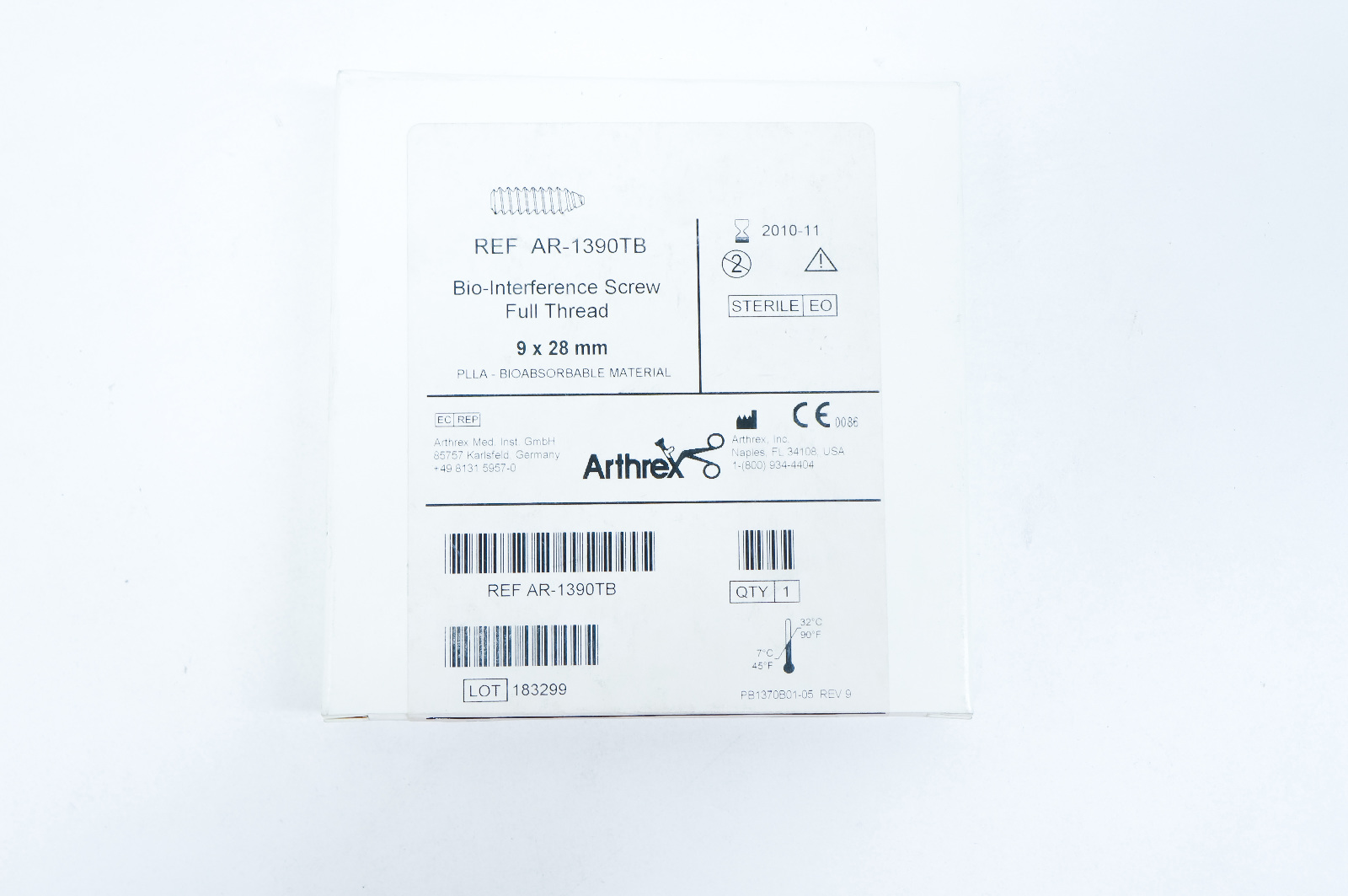 Arthrex AR-1390TB Bio-Interference Screw Full Thread 9 x 28mm (x)