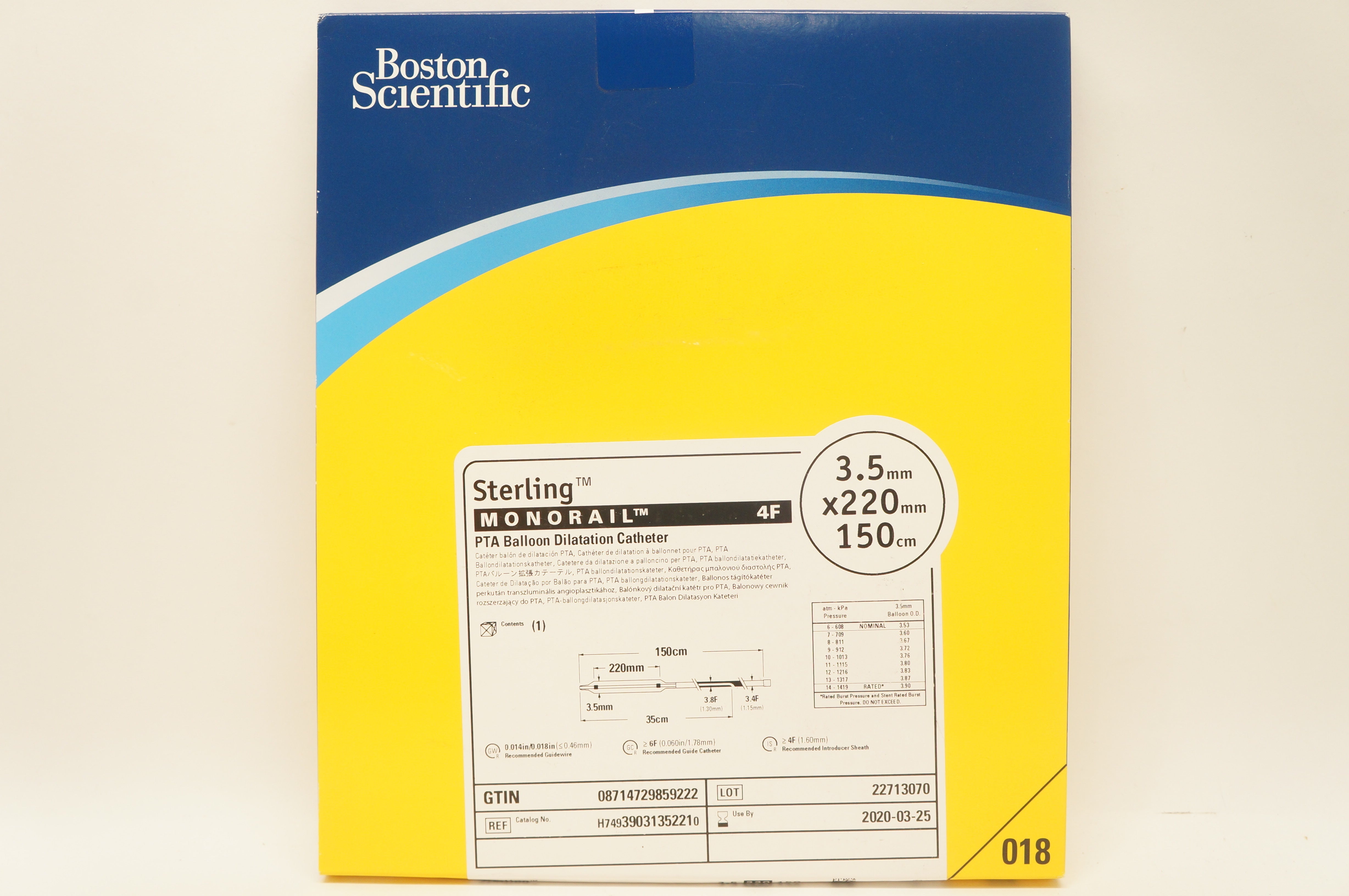 Boston Scientific 3903135221 PTA Balloon Dilatation Cath. 4F, 3.5 x 220mm (x)