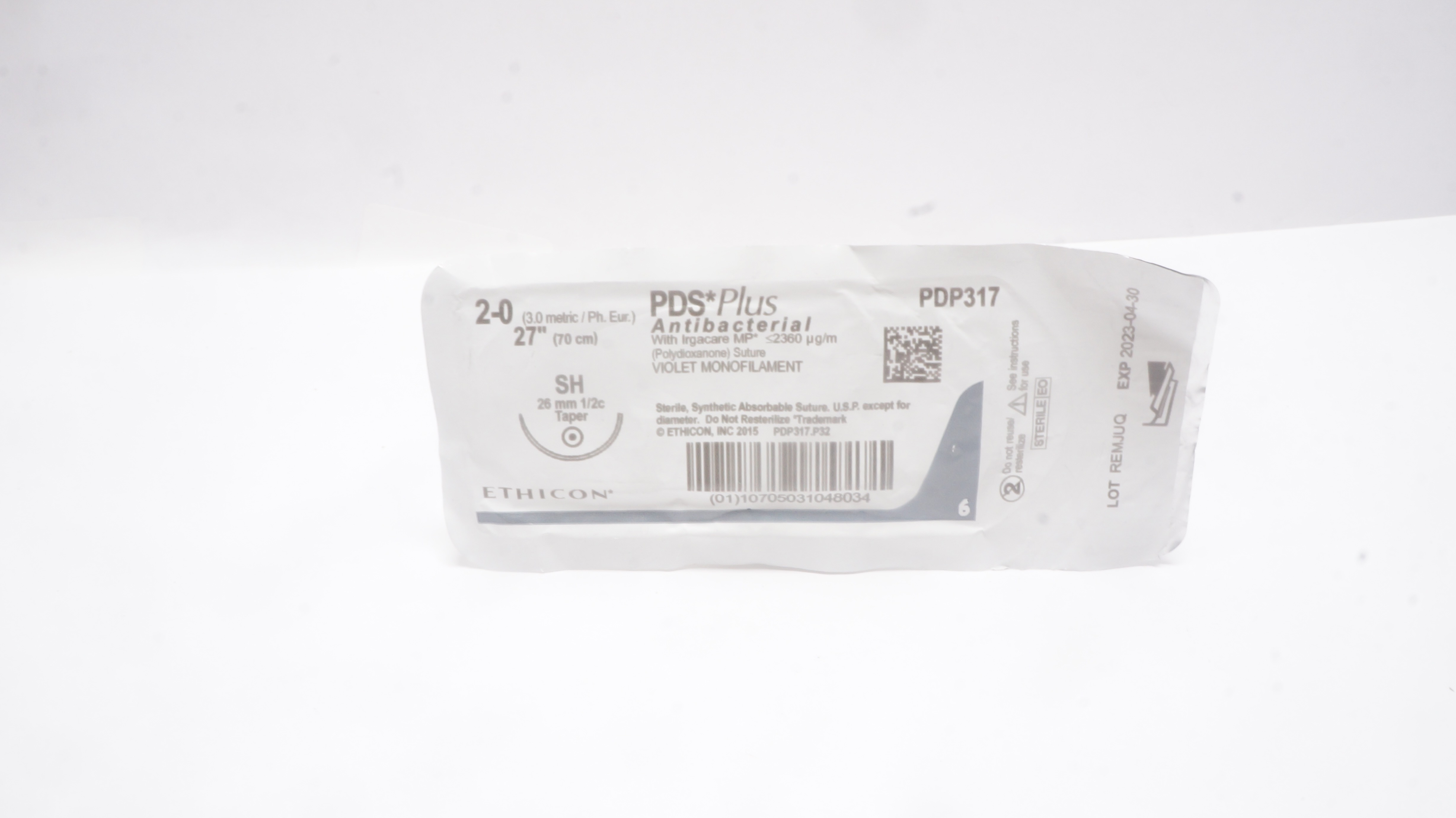 Ethicon PDP317 2-0 PDS Plus, SH, 26mm 1/2c Taper, 27inch (x)