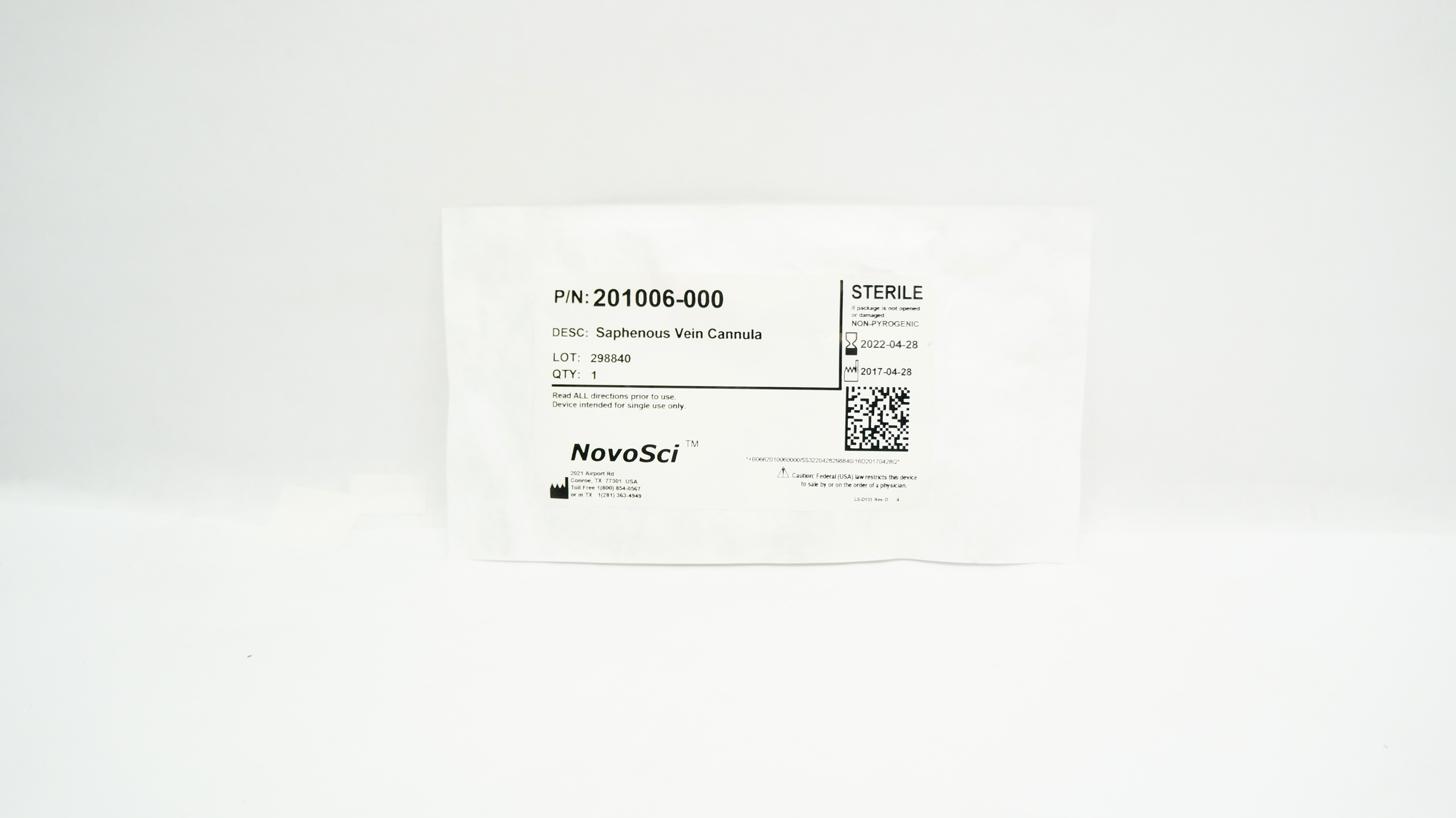 NovoSci 201006-000 Saphenous Vein Cannula (x)