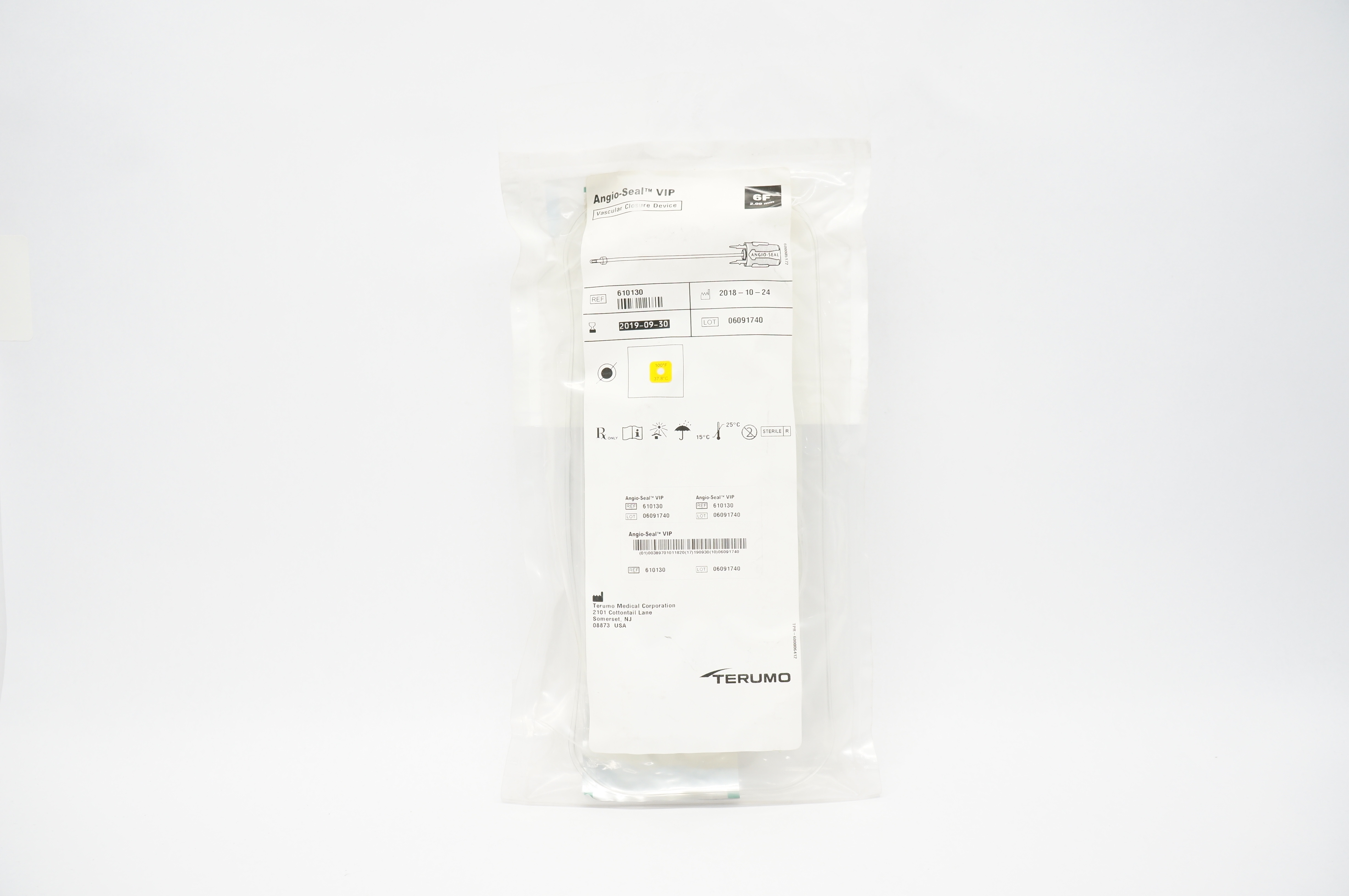 Terumo 610130 Angio-Seal VIP Vascular Closure Device 6F (x)