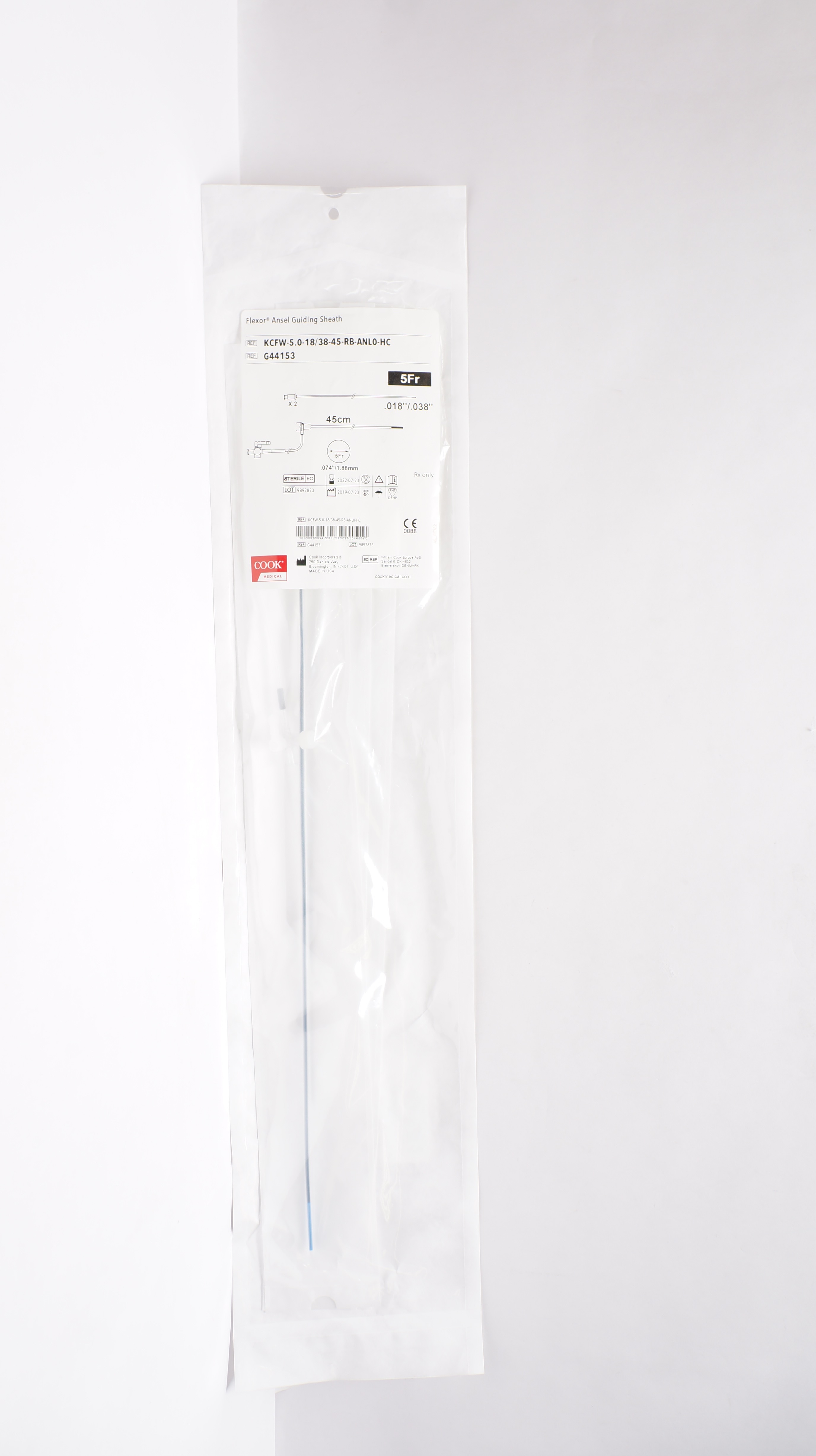 Cook G44153 Flexor Ansel Guiding Sheath 5 Fr. X 45 cm Length (x)