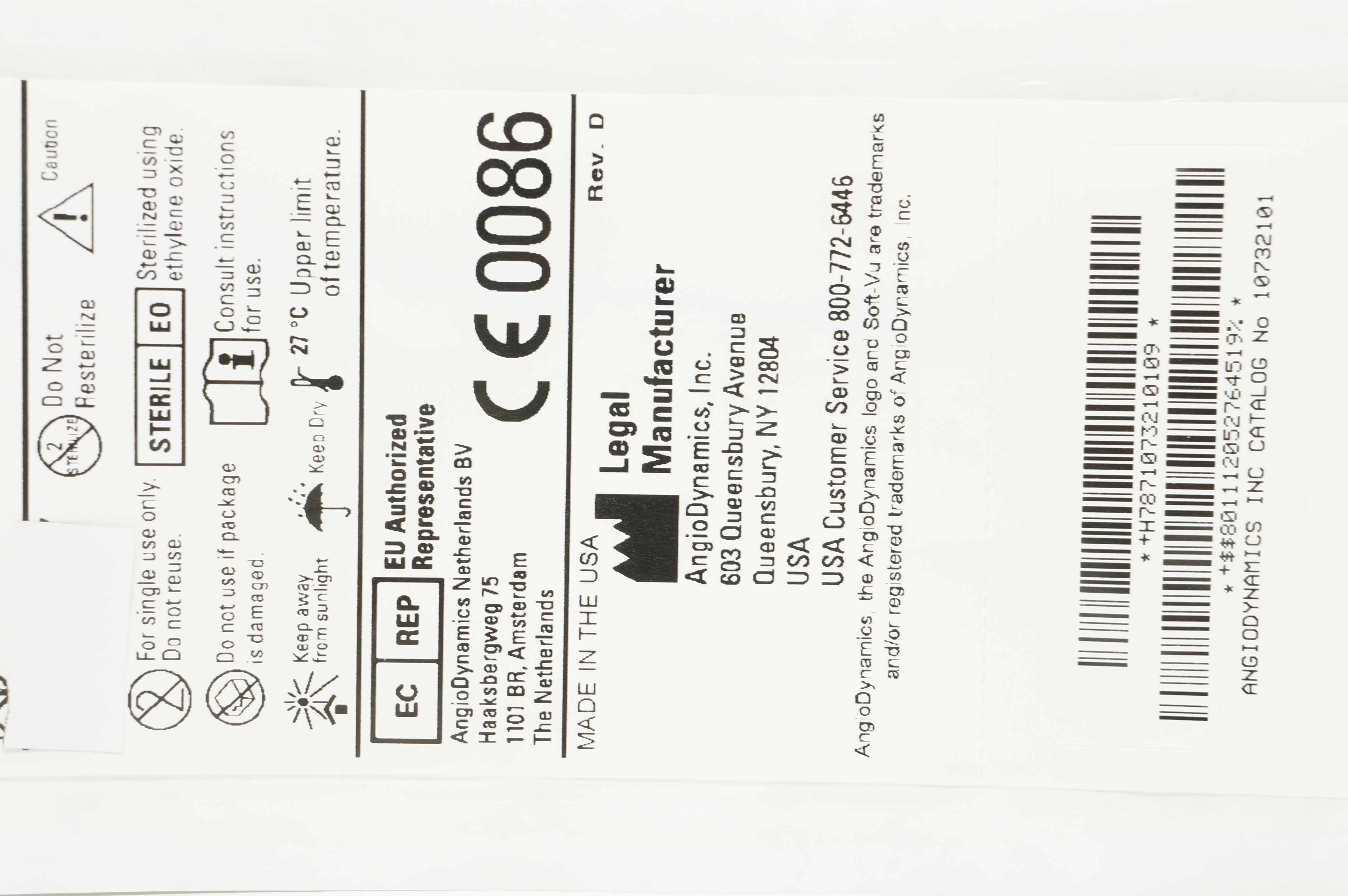 AngioDynamics 10732101 Soft-VU Mikaelsson 5F x 80cm x 0.038 inch