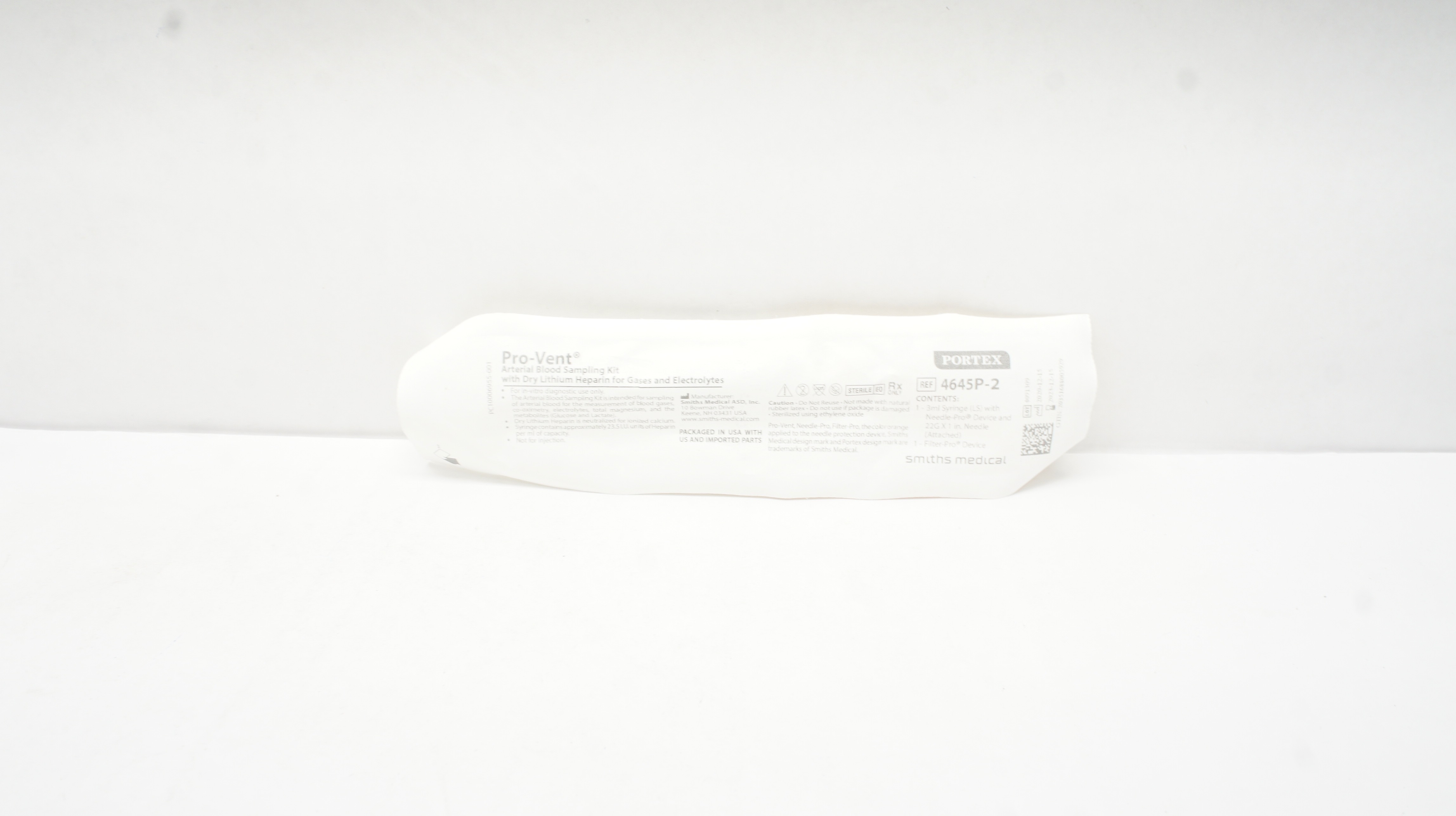 Smiths Medical 4645P-2 Portex Pro-Vent Arterial Blood Sampling Kit