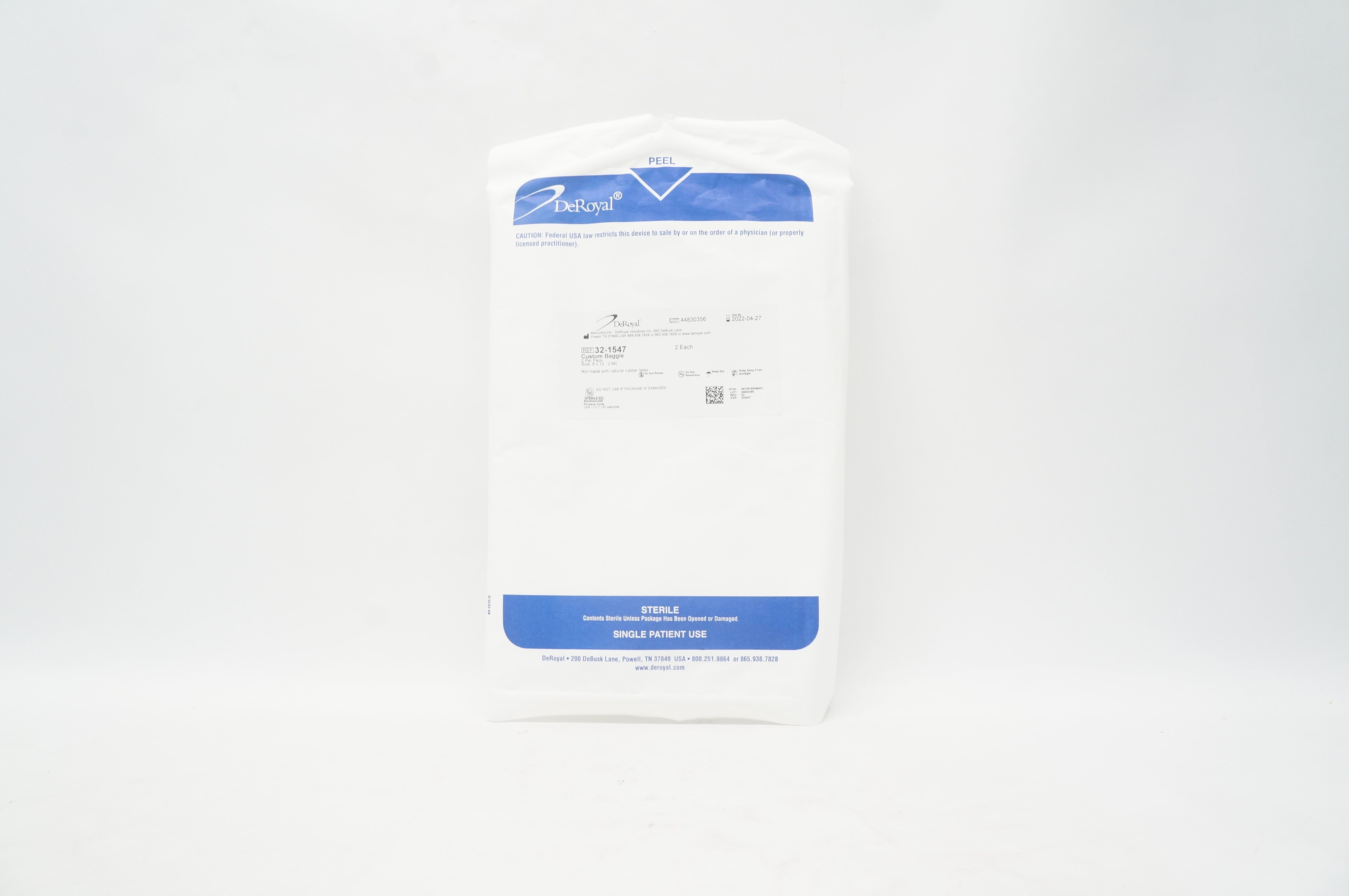 DeRoyal 321547 Custom Baggie 8 x 10, 2 Mil Pack of 2