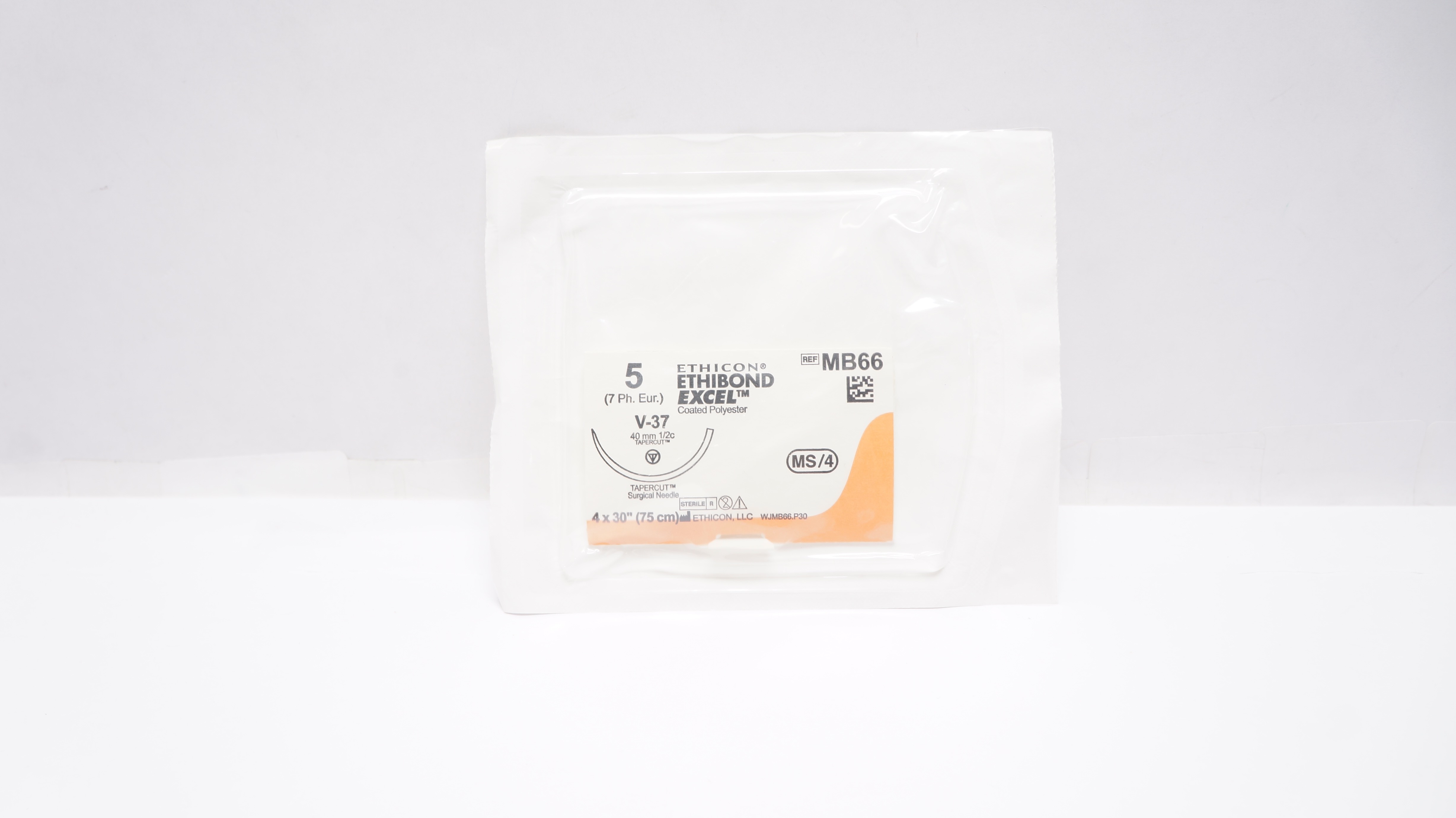 Ethicon MB66 5 Ethibond Excel Polyester V-37 40mm 1/2c Tapercut, 30inch