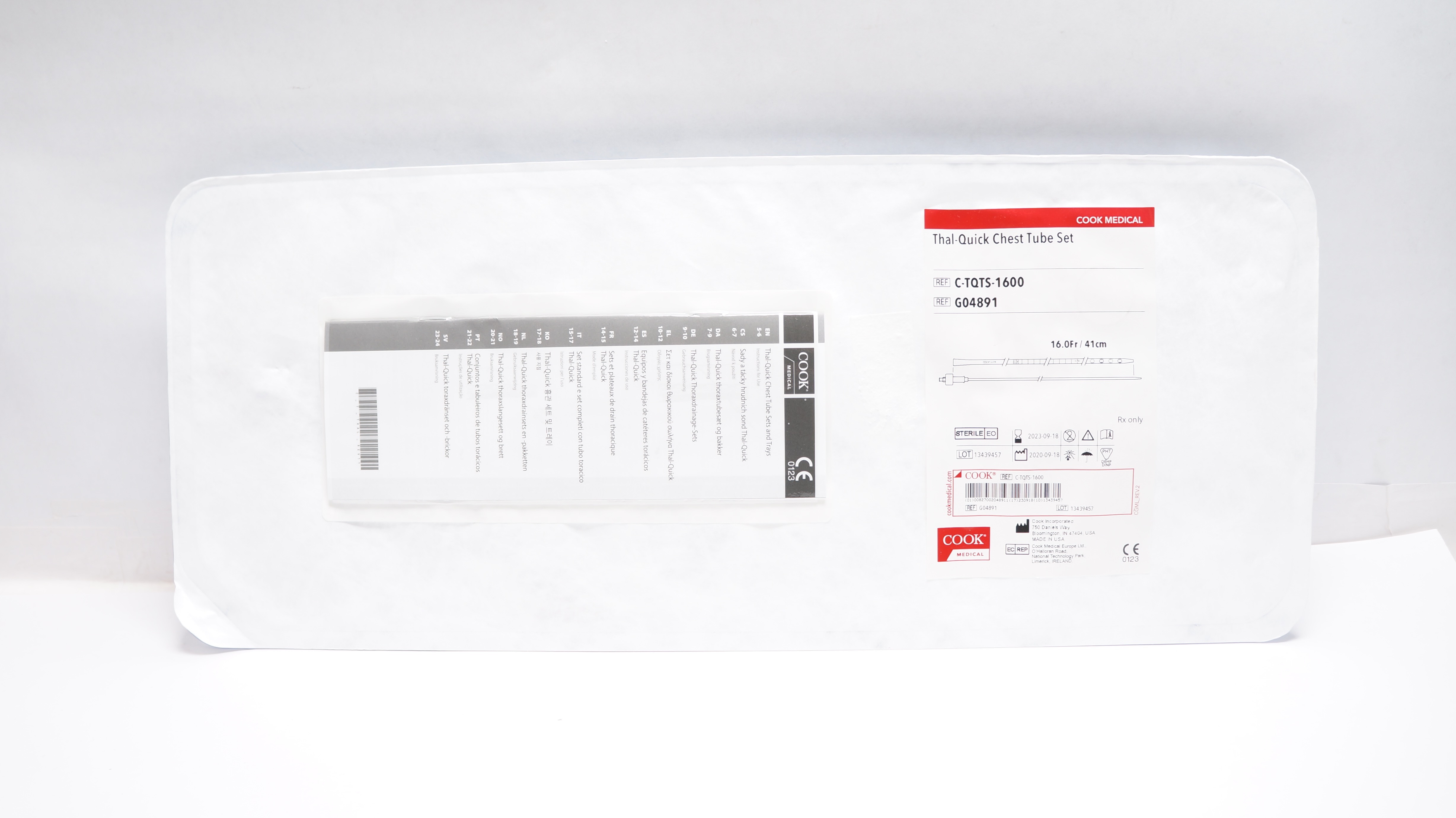 Cook Medical G04891 Thal-Quick Chest Tube Set 16.0Fr/41cm (x)