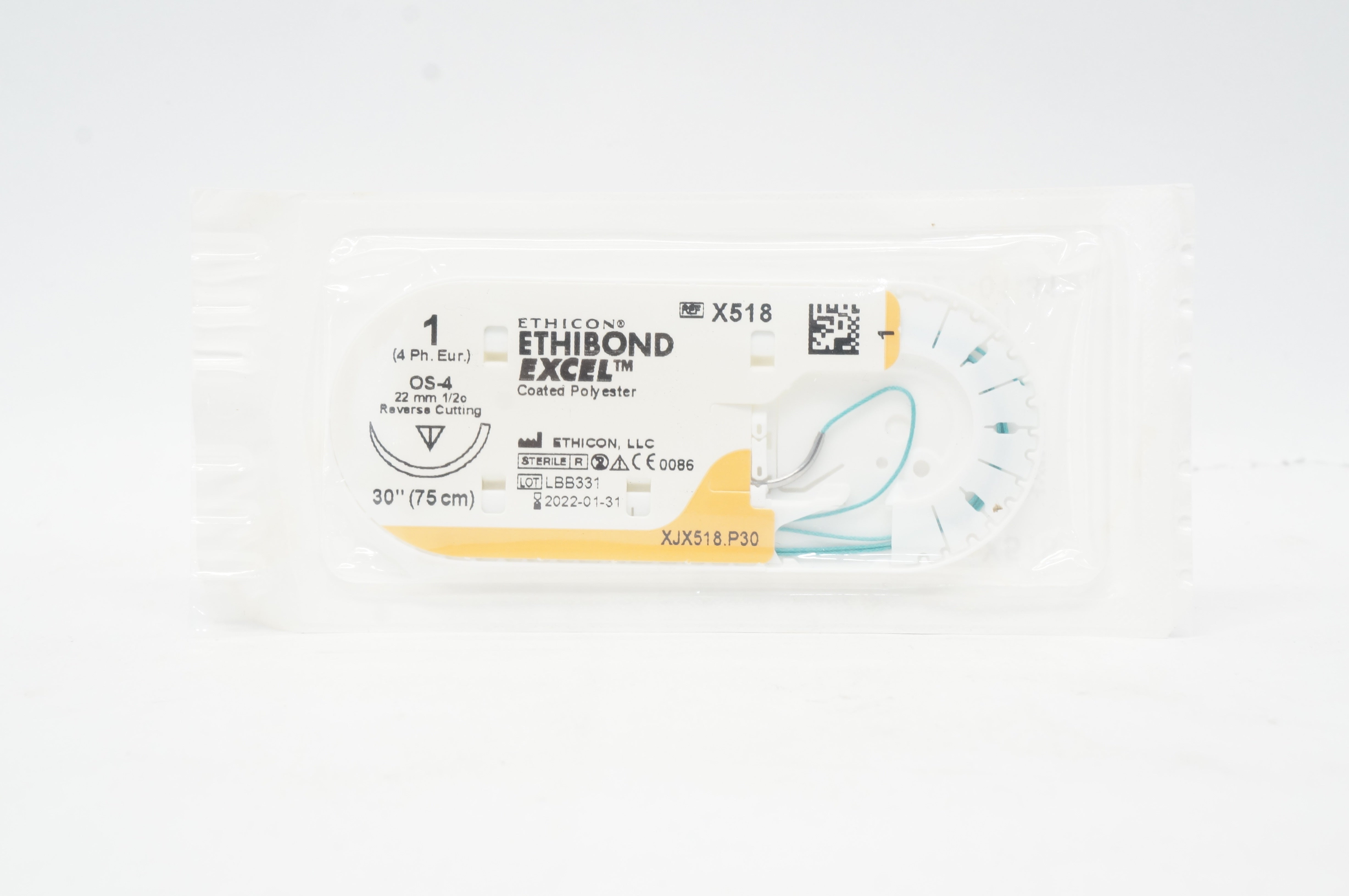 Ethicon X518 1 ETHIBOND EXCEL OS-4 22mm 1/2c Reverse Cutting 30inch