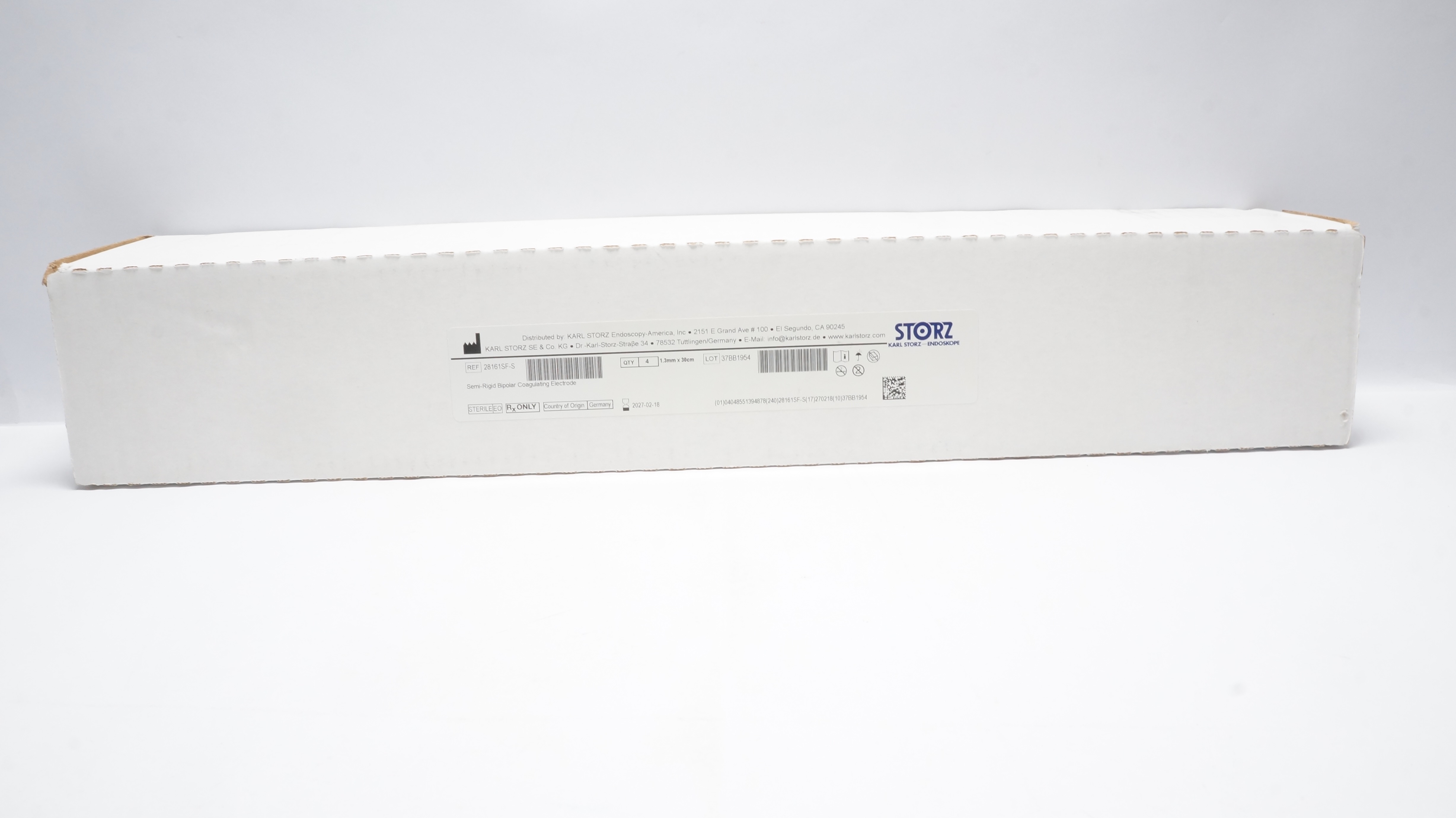 Karl Storz 28161SF-S Semi-Rigid Bipolar Coagulating Electrode 1.3mmx30cm-Box of4
