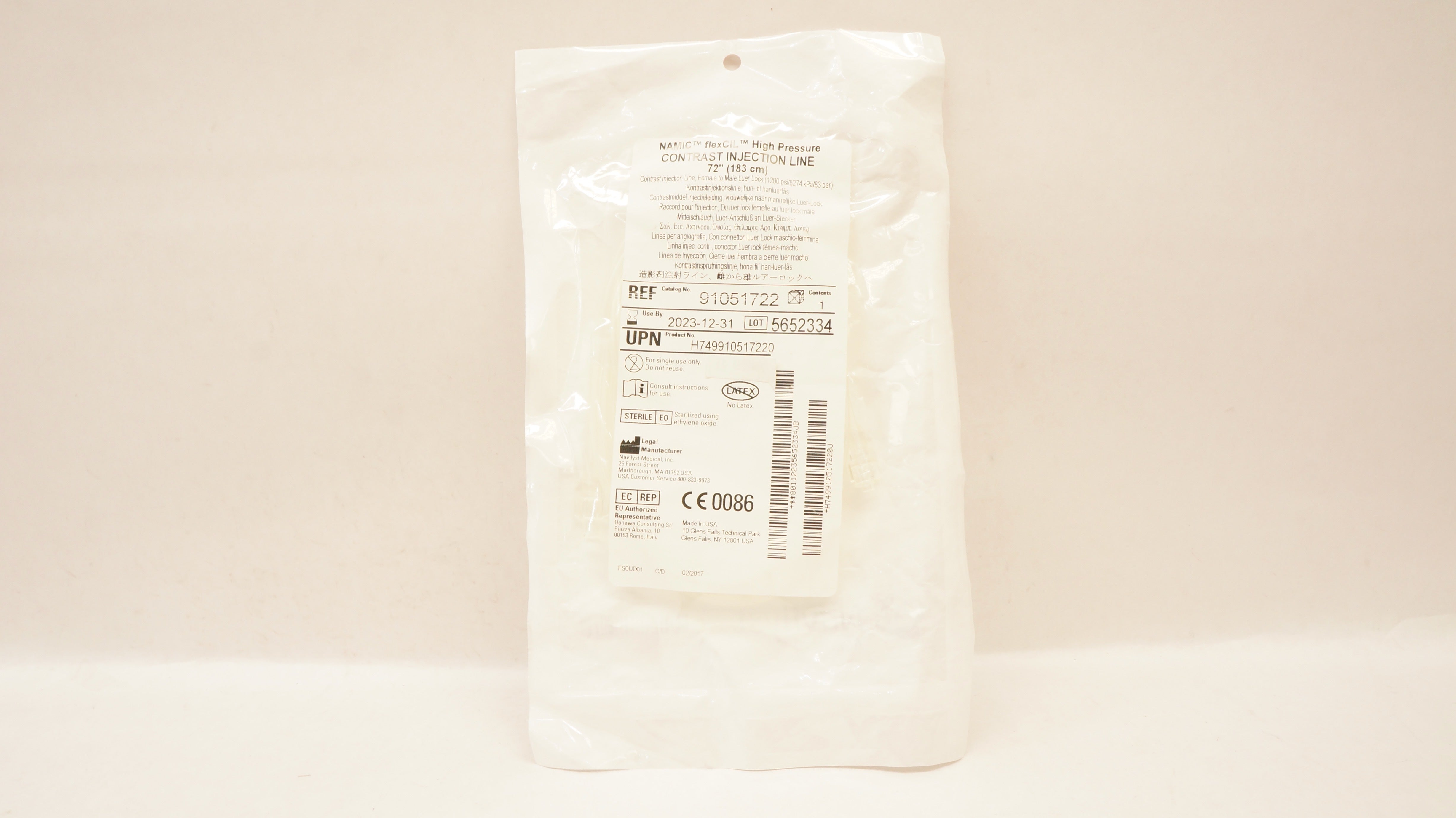 Navilyst 91051722 Namic FlexCIL High Pressure Contrast Injection Line