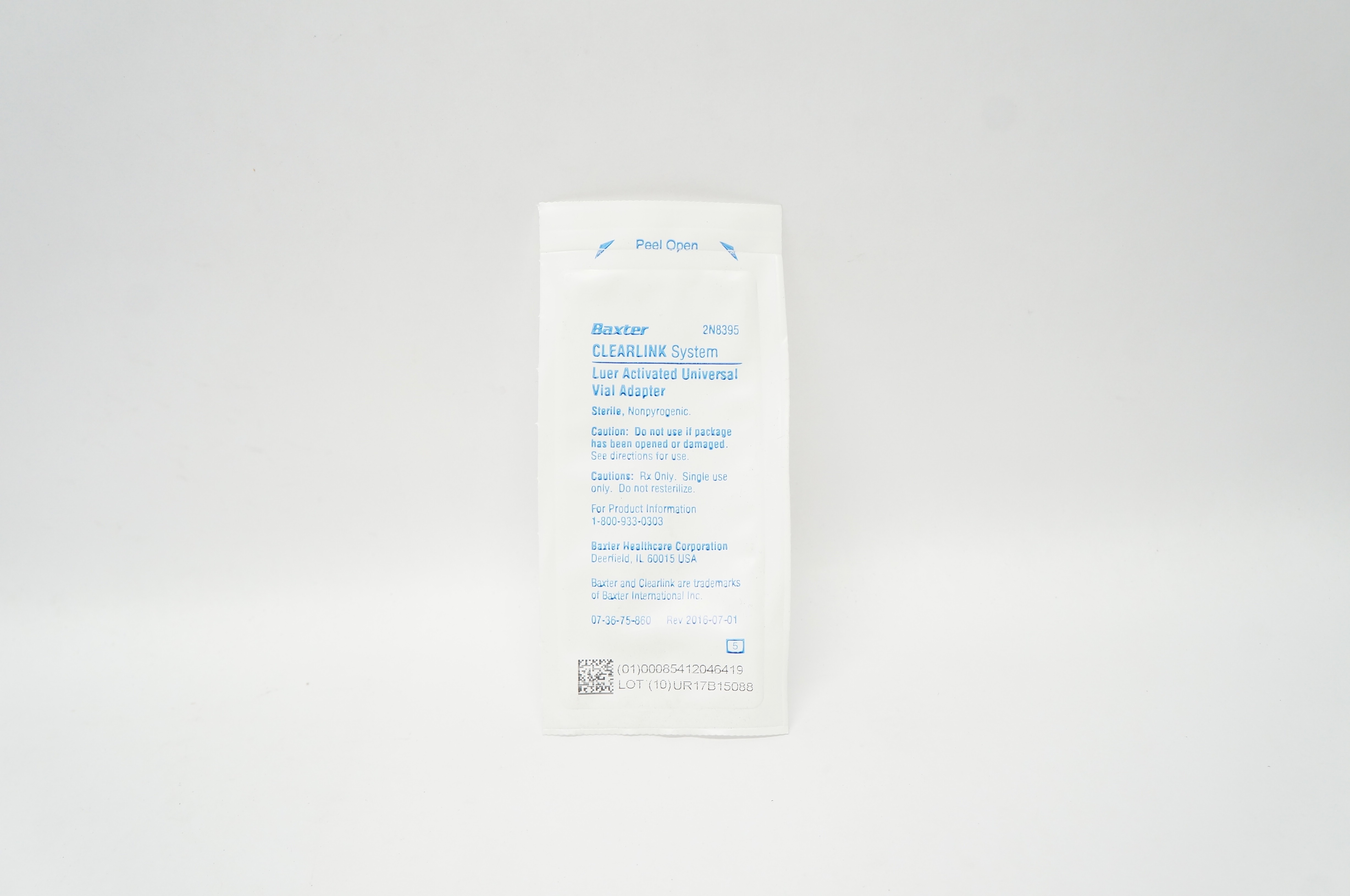 Baxter 2N8395 Clearlink System Luer Activated Universal Vial Adapter