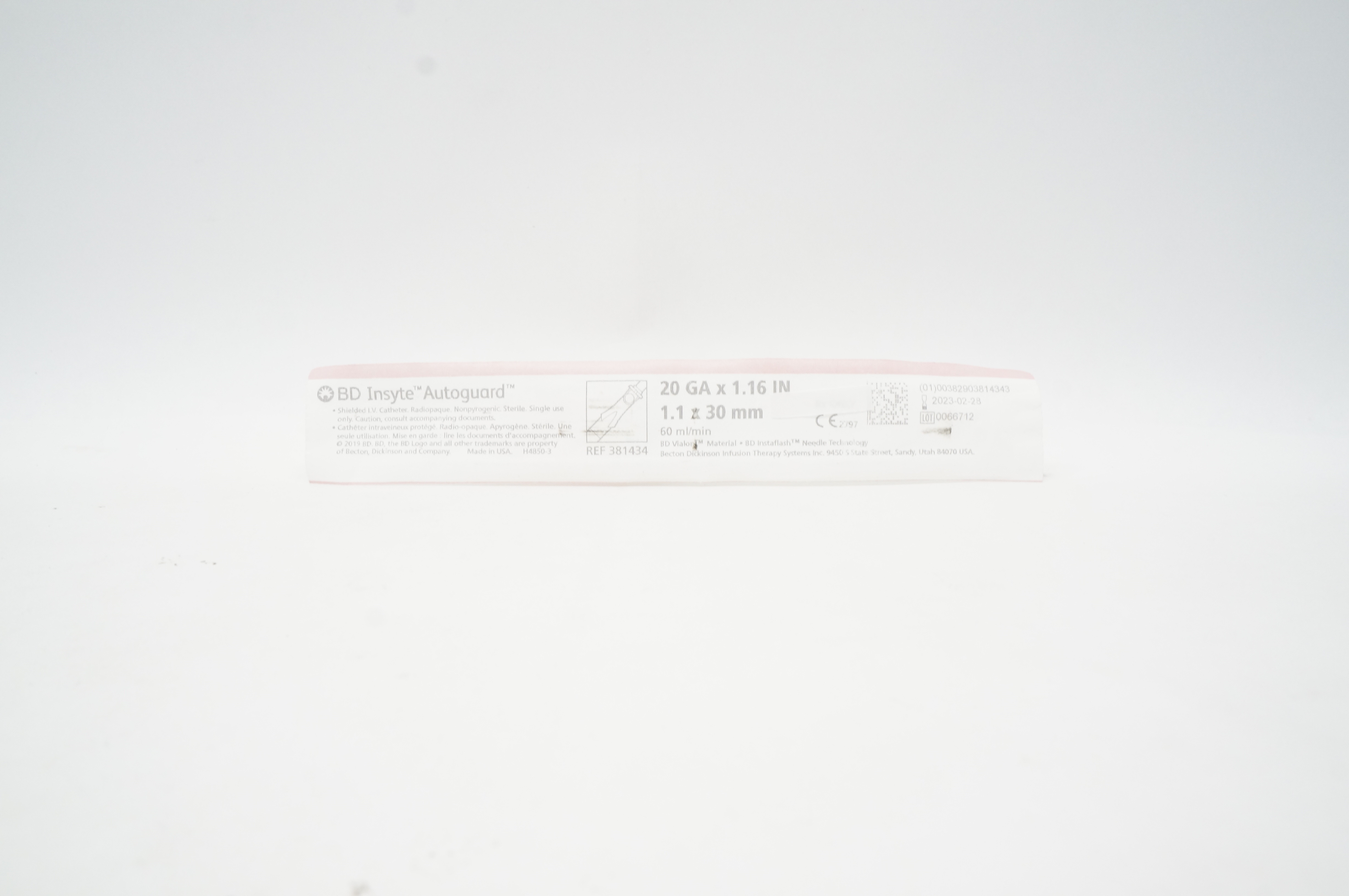 BD 381434 Insyte Autoguard Shielded IV Cath. 20Ga x 1.16inch