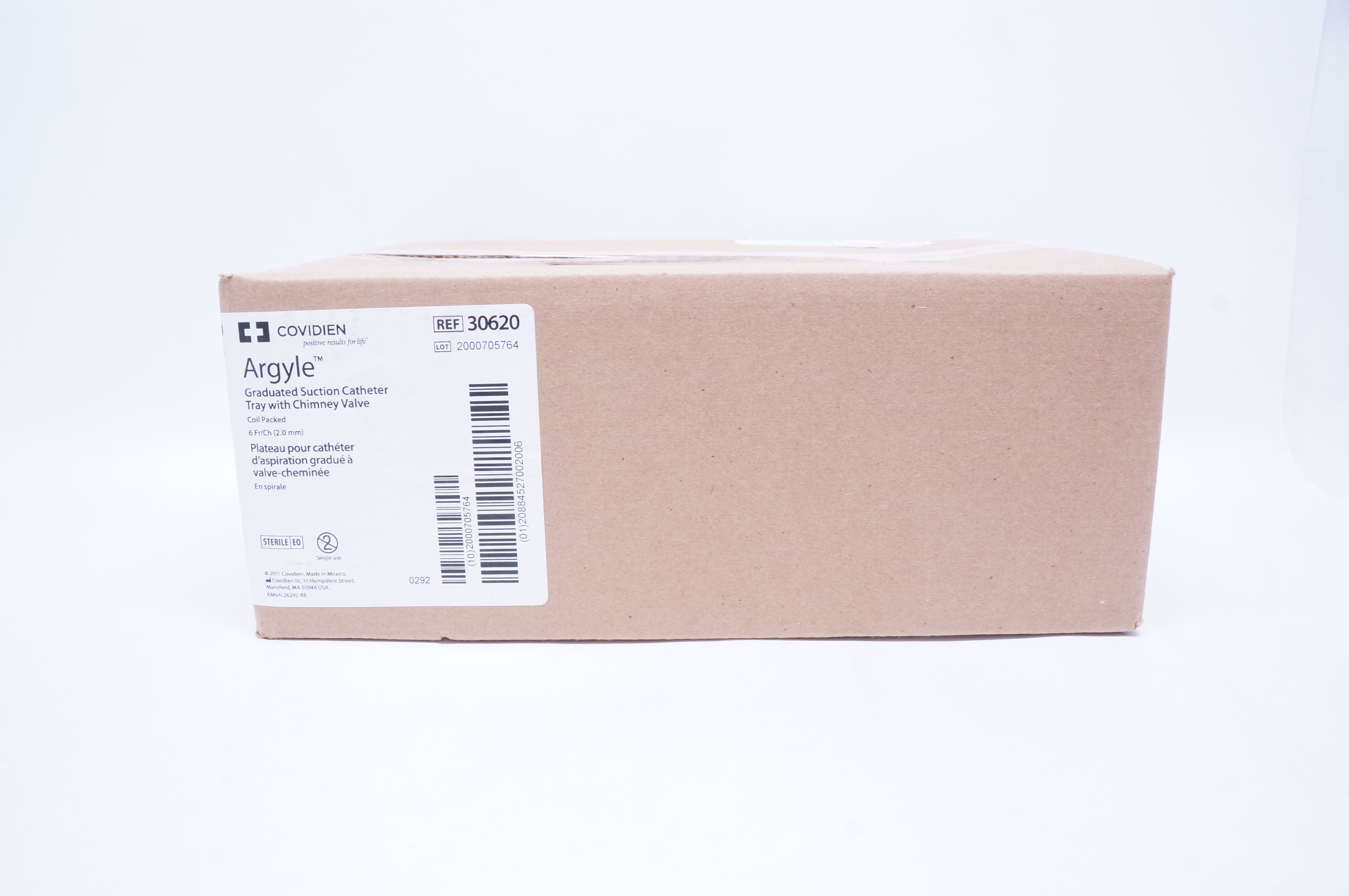 Covidien 30620 Argyle Graduated Suction Cath Tray With Chimney Valve 6F-Caseof48
