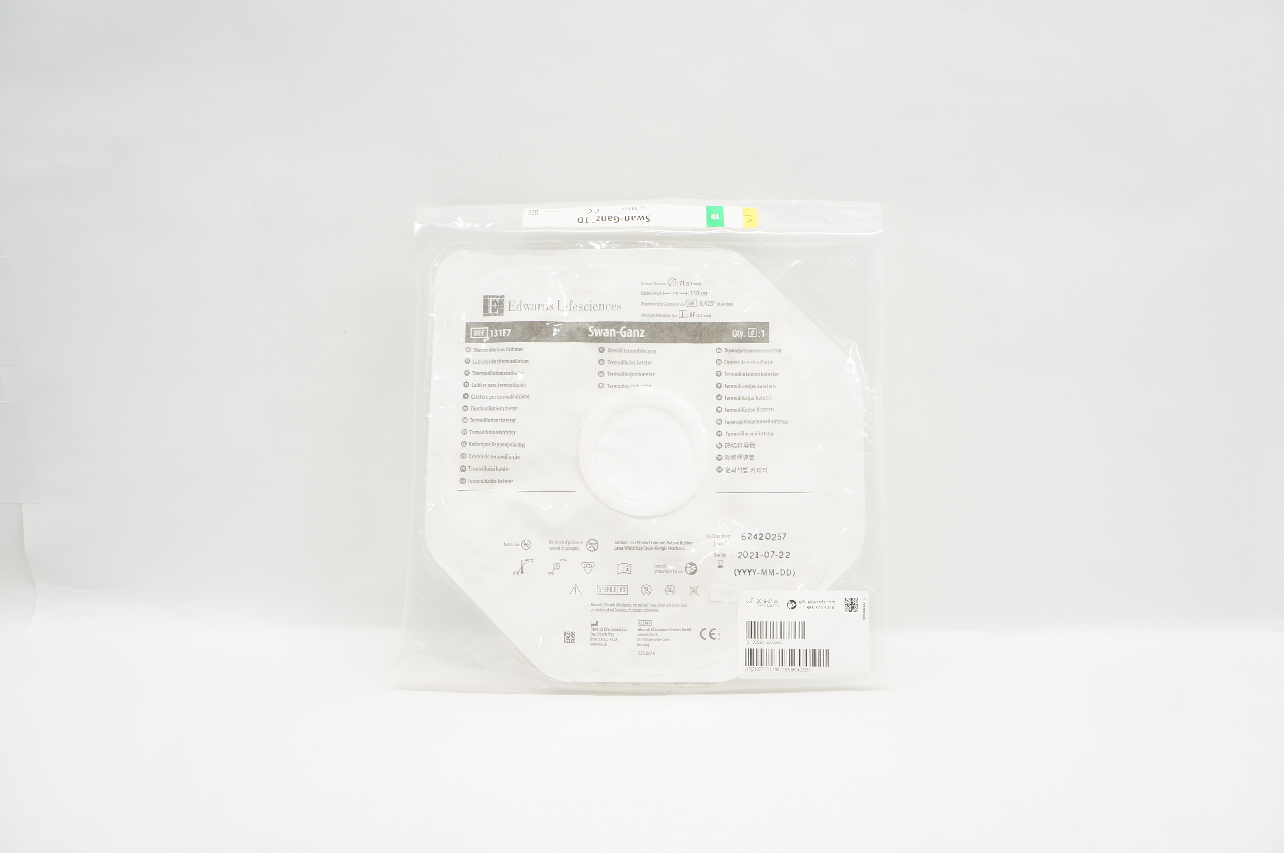 Edwards Lifesciences 131F7 Thermodilution Cath. 7F 110cm 0.025inch (x)