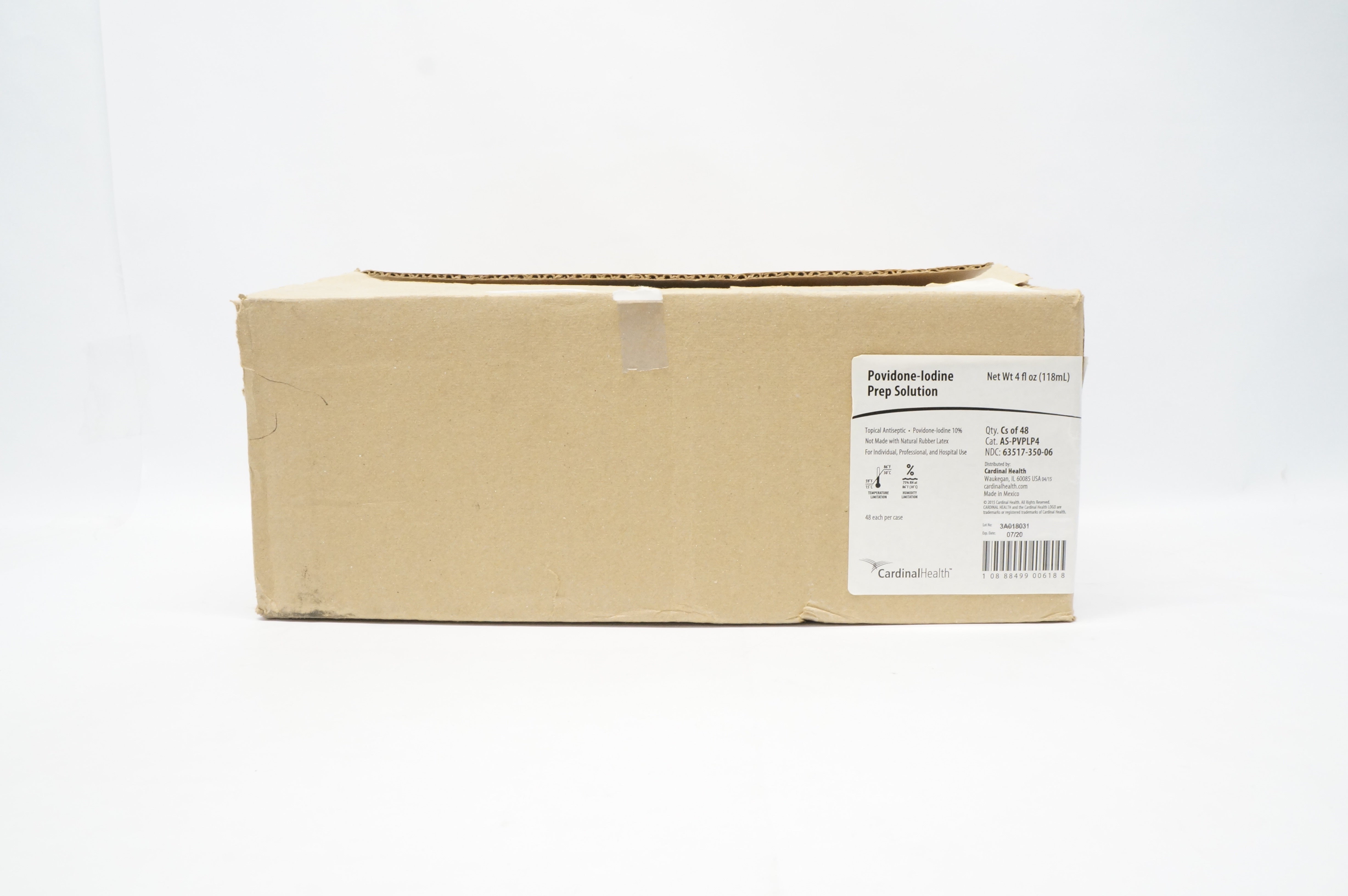 Cardinal Health AS-PVPLP4 Povidone-Iodine Prep Solution (x) - Case of 48