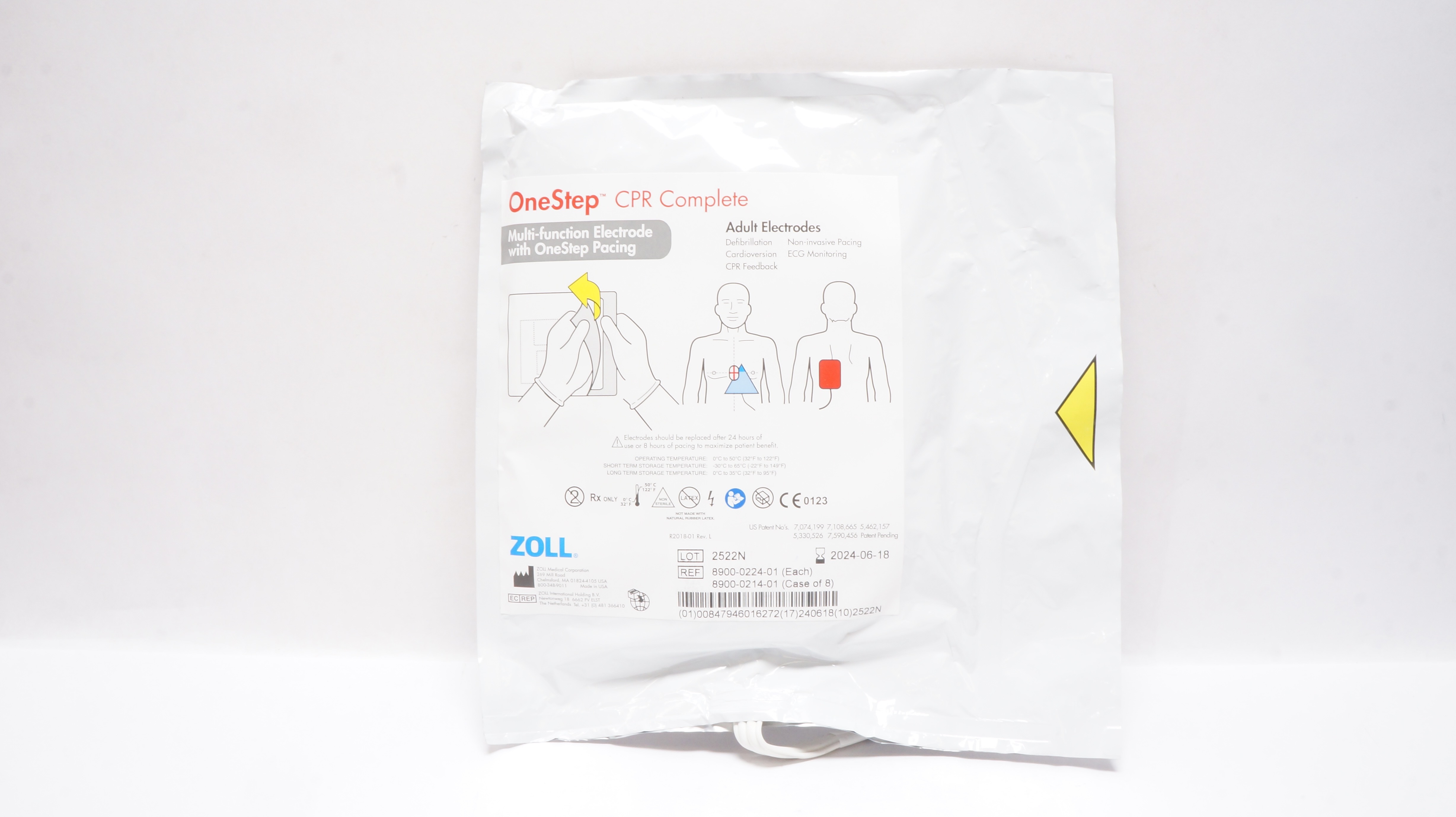 Zoll 8900-0224-01 OneStep CPR Complete Adult Multi-Function Electrodes