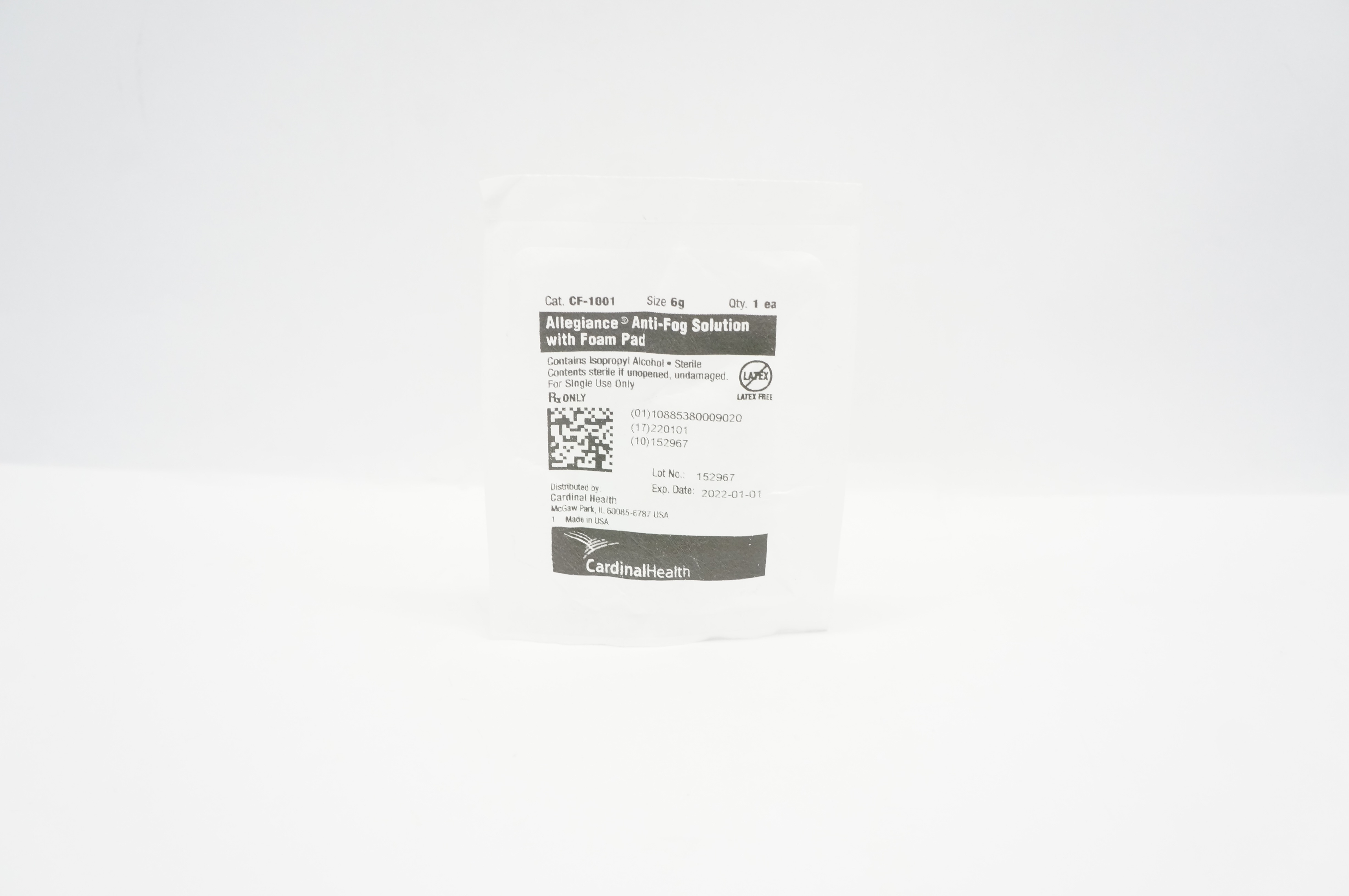 Cardinal Health CF-1001 Allegiance Anti-Fog Solution with Foam Pad (x)