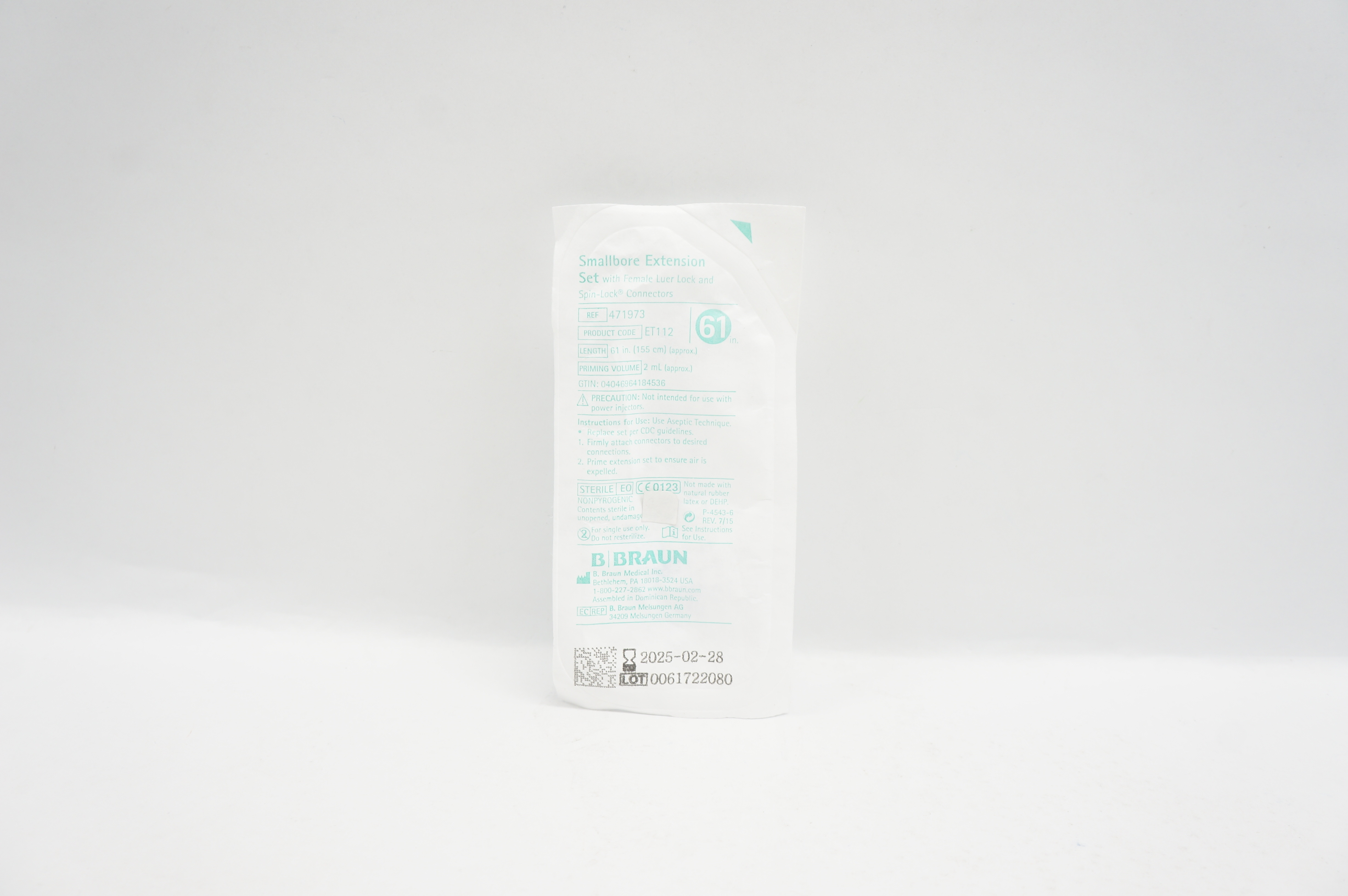 Braun 471973 Smallbore Extension Set 6 inch x 2 mL (Approx.)