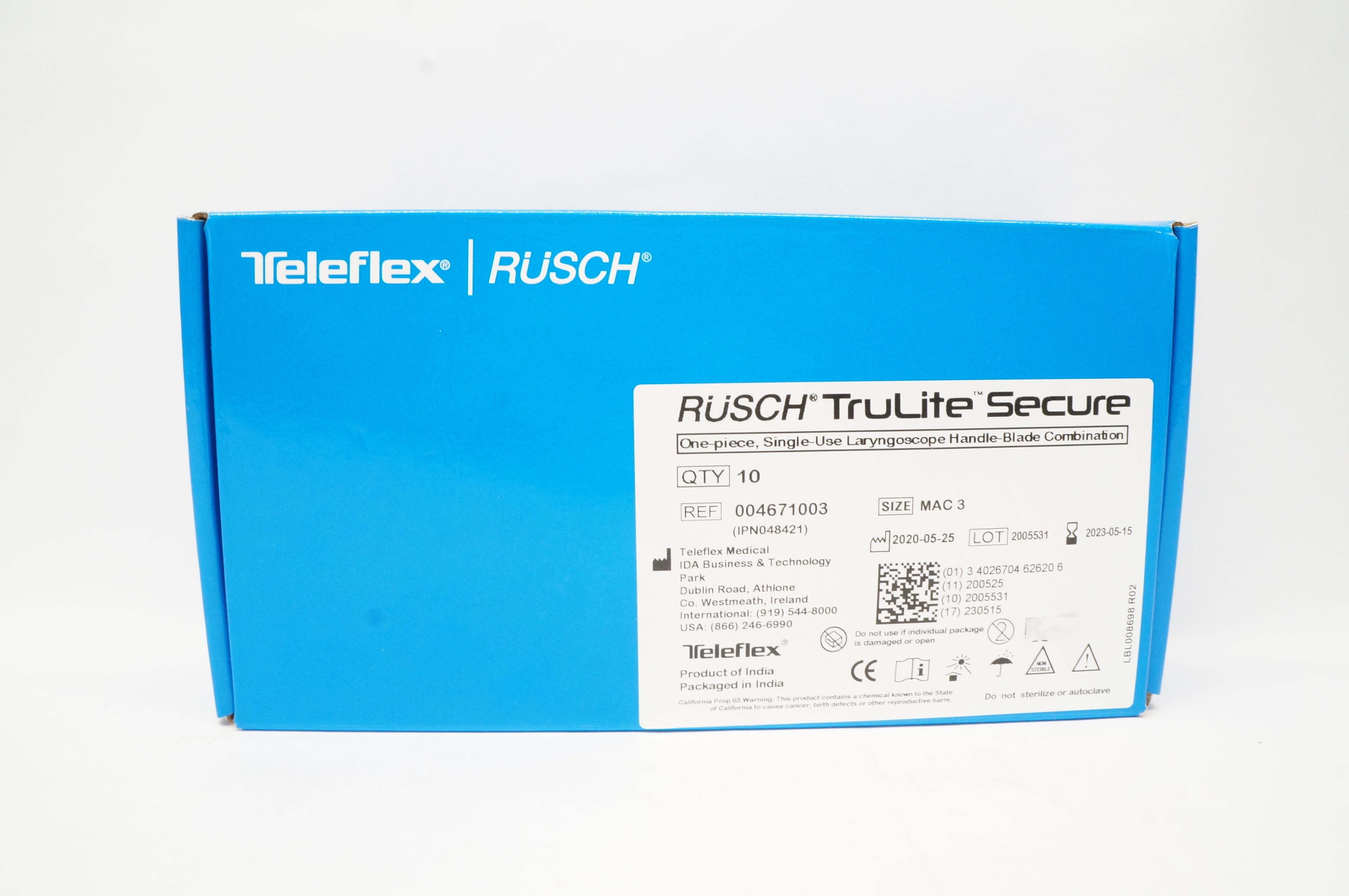 Teleflex 004671003 Rusch TruLite Secure, MAC 3 - Box of 10