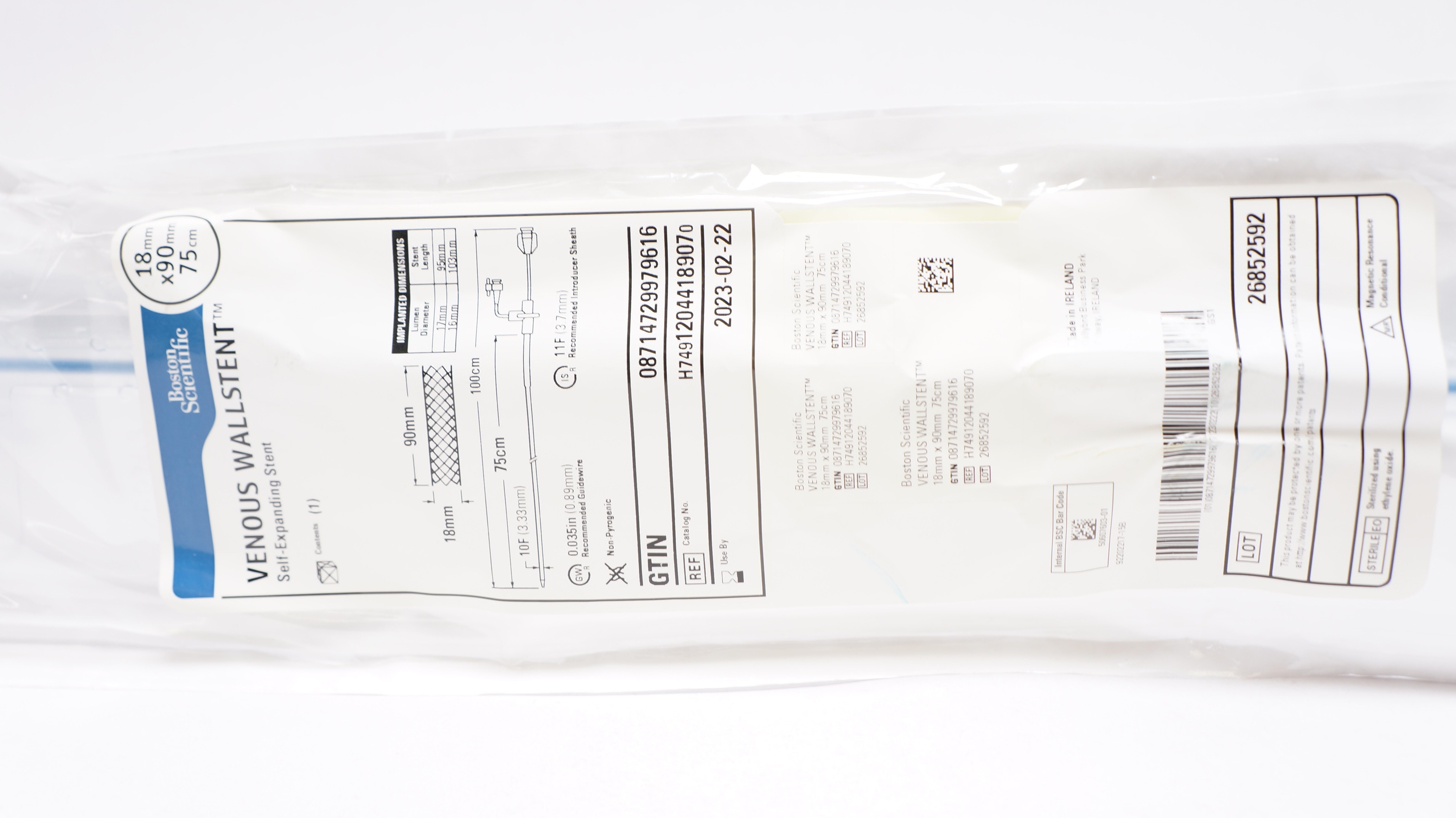 Boston Scientific H74912044189070 Self-Expanding Stnt 18 x 90mm x 75cm (x)