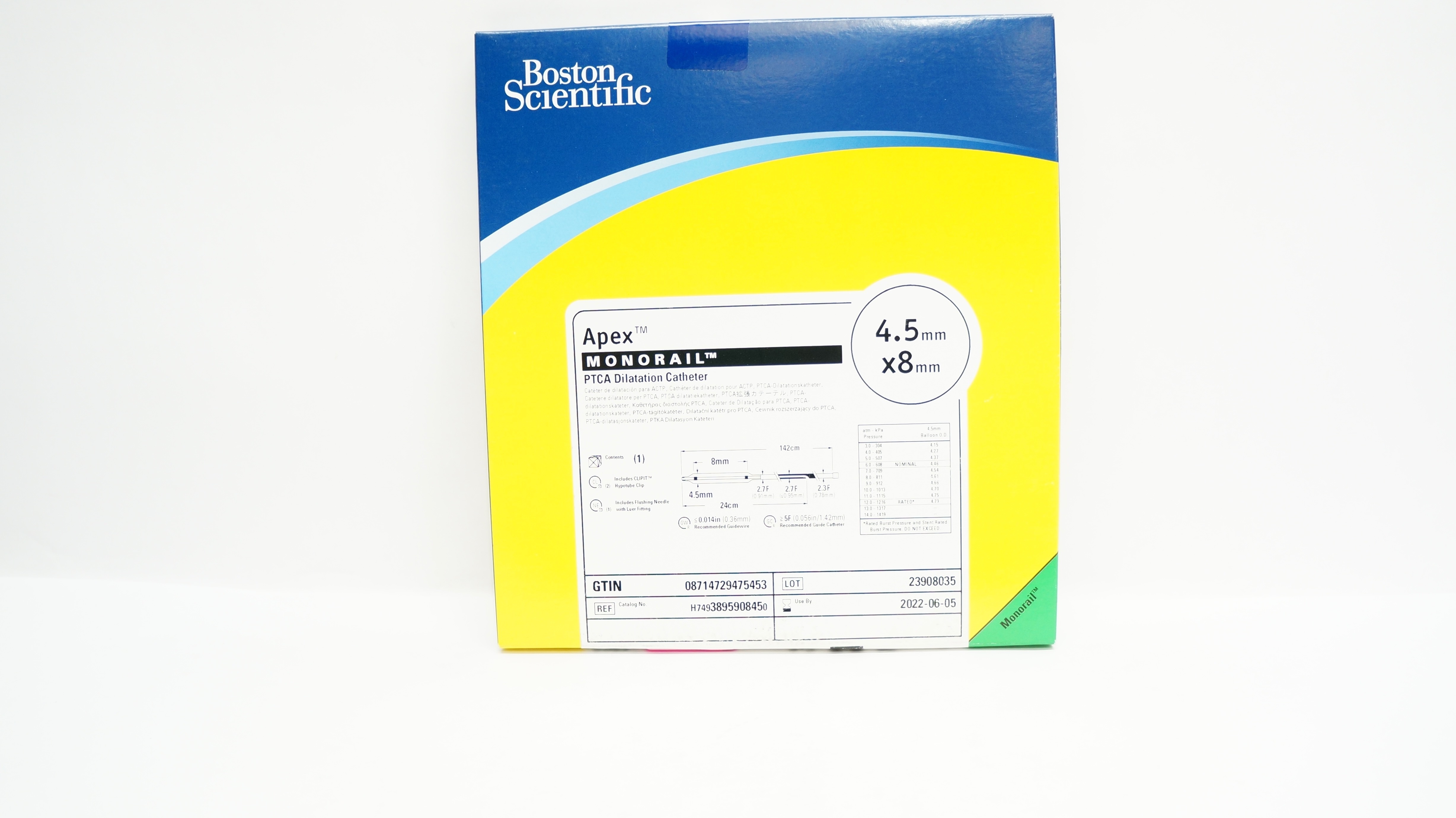 Boston Scientific 389590845 Apex Monorail TRCA Dilitation Cath. 4.5mm x 8mm (x)