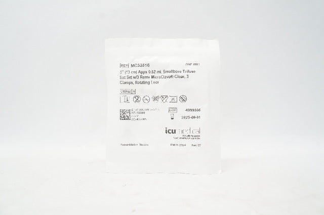 ICU Medical MC33516 5 inch Appx. 0.62ml, Smallbore Trifuse Extension Set