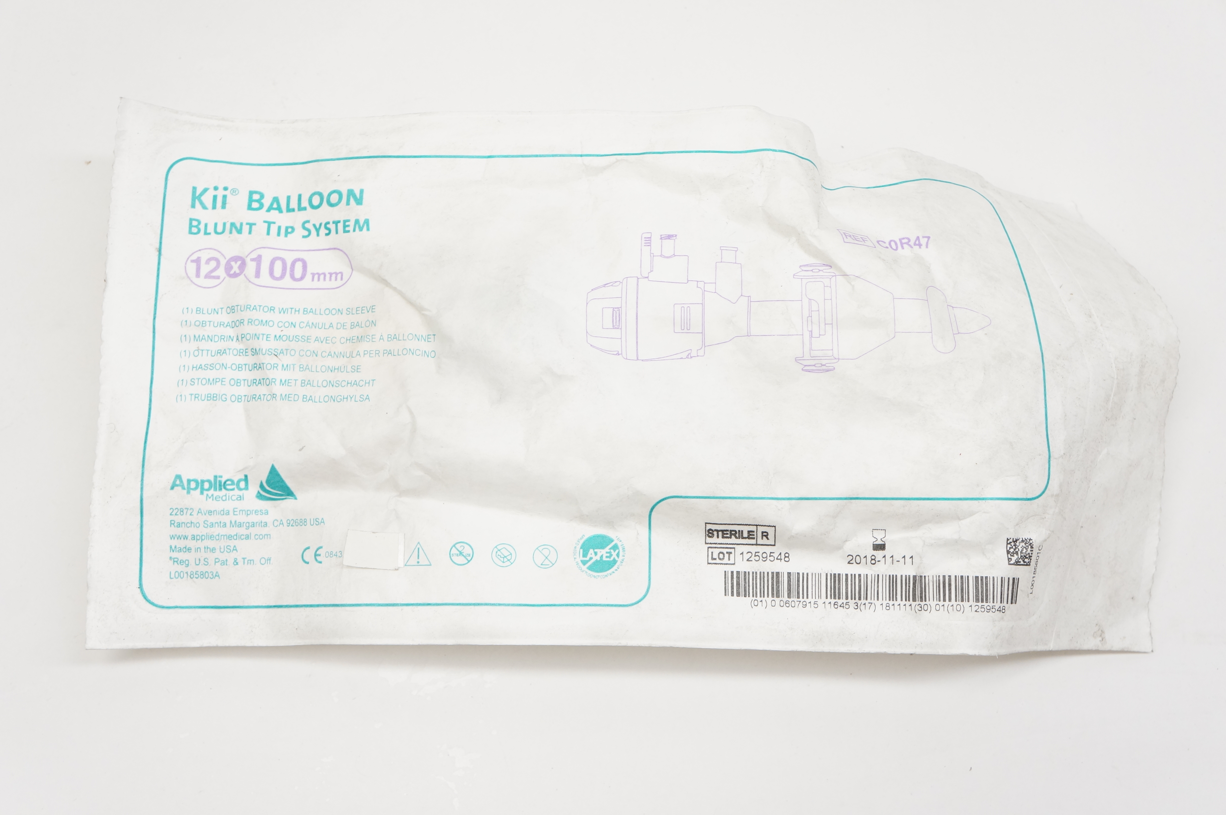 Applied Medical C0R47 Kii Balloon Blunt Tip System 12 x 100mm (x)