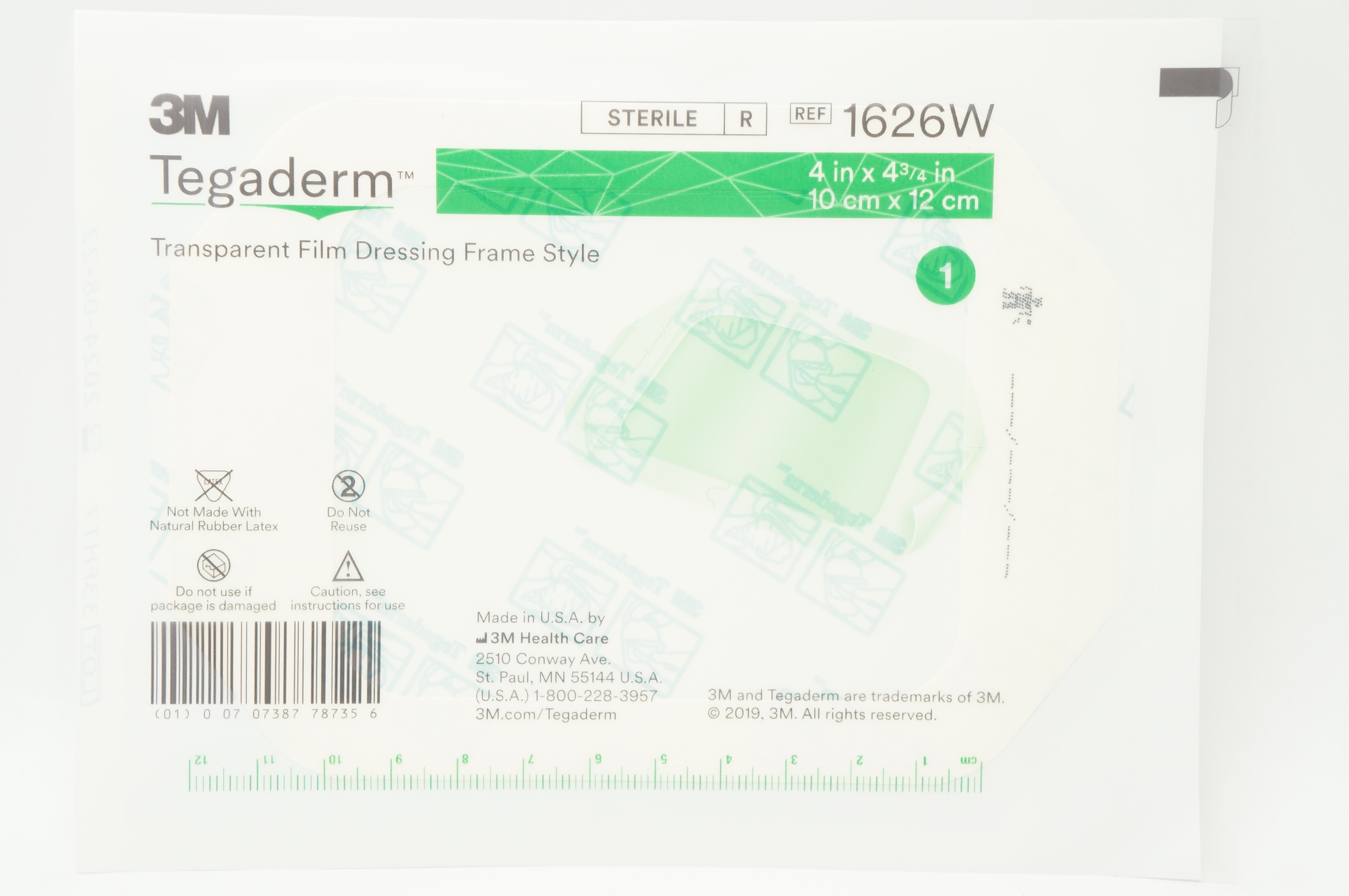 3M 1626W Tegaderm Transparent Film Dressing Frame Style 4inch x 4 3/4inch