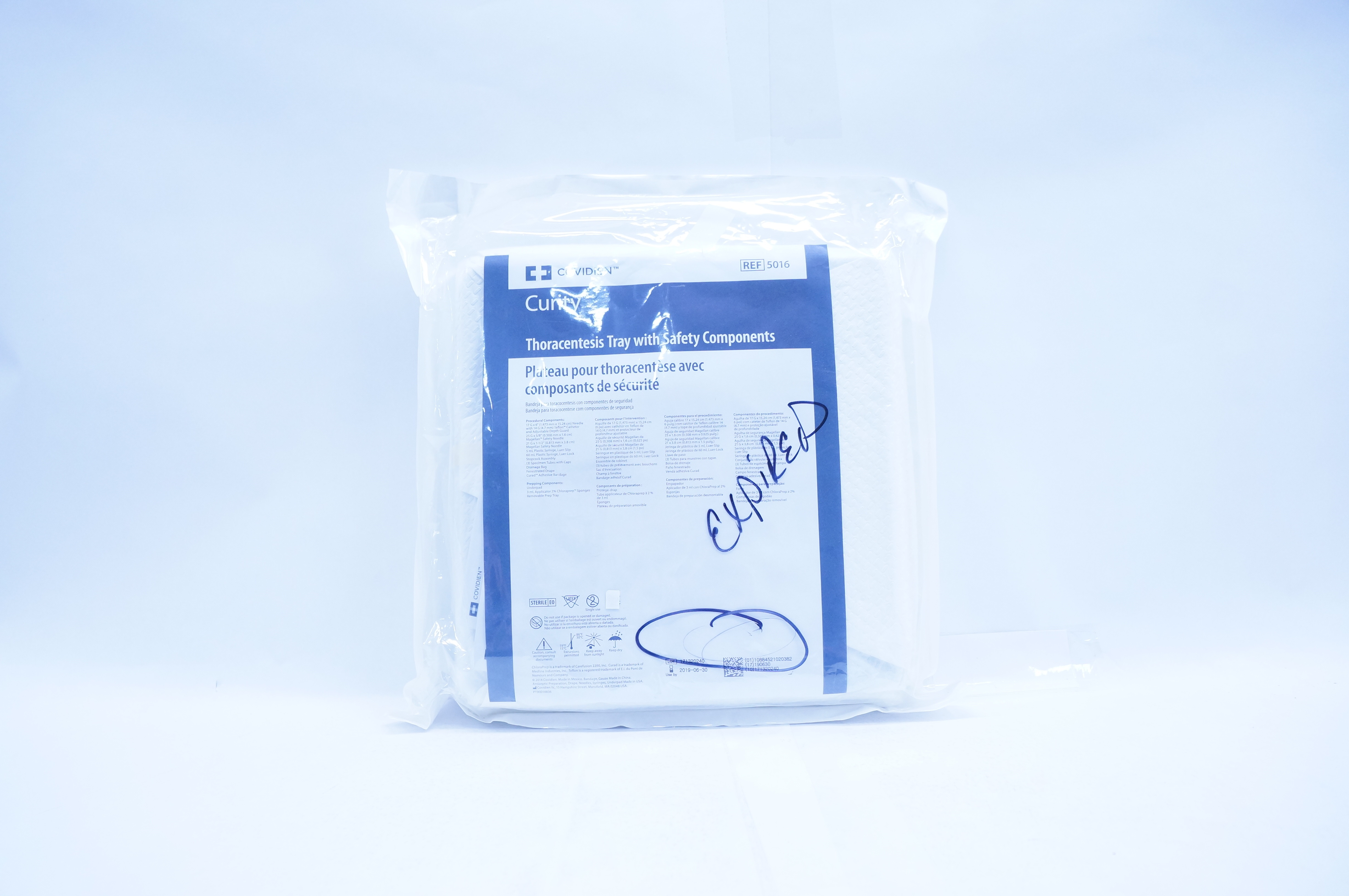 Covidien 5016 Curity Thoracentesis Tray With Safety Components (x)