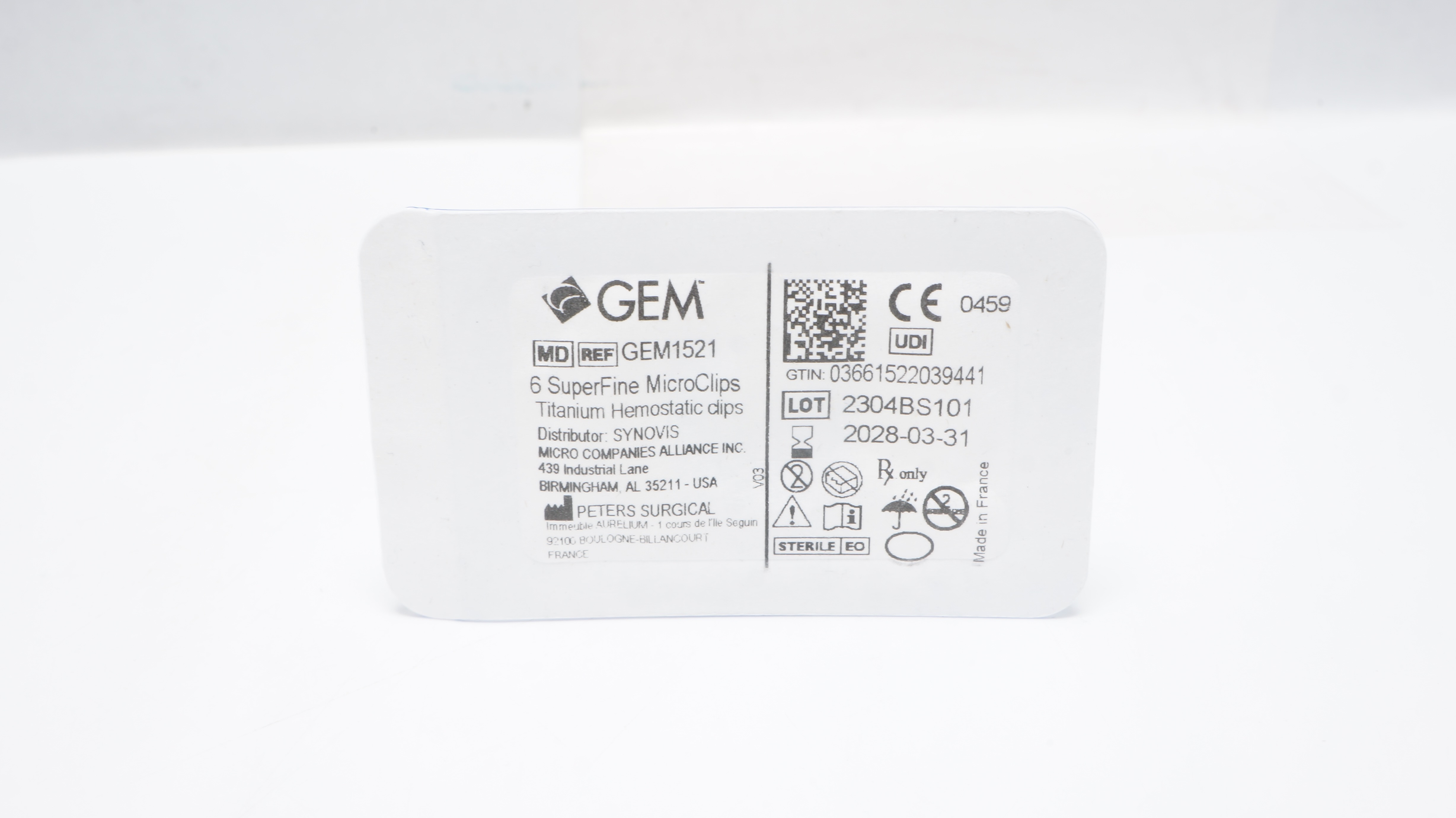 Vitalitec GEM1521 GEM Titanium Hemostatic SuperFine MicroClips