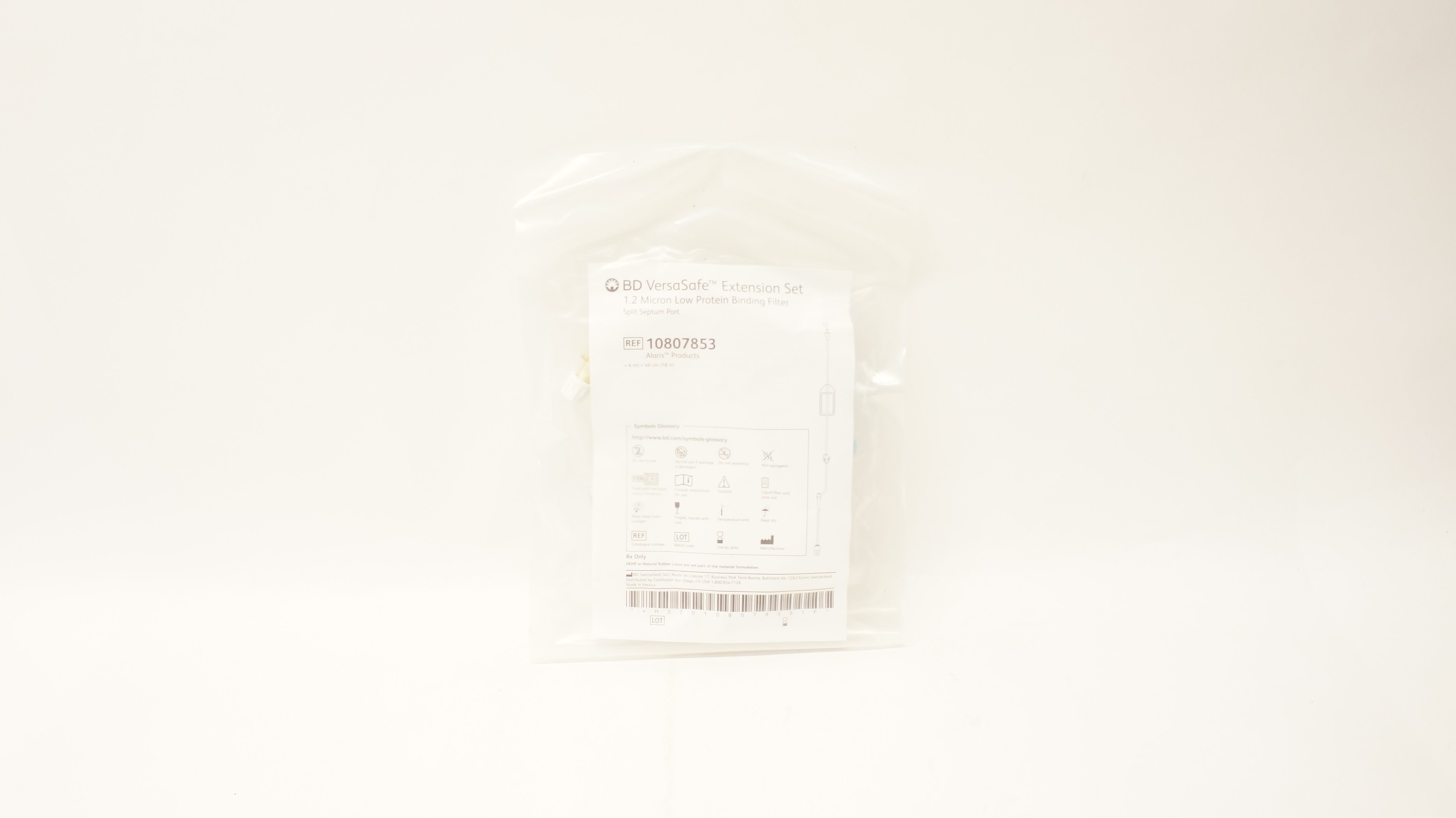 BD 10807853 VersaSafe Extension Set 1.2Micron Binding Filter 6ml x 18inch