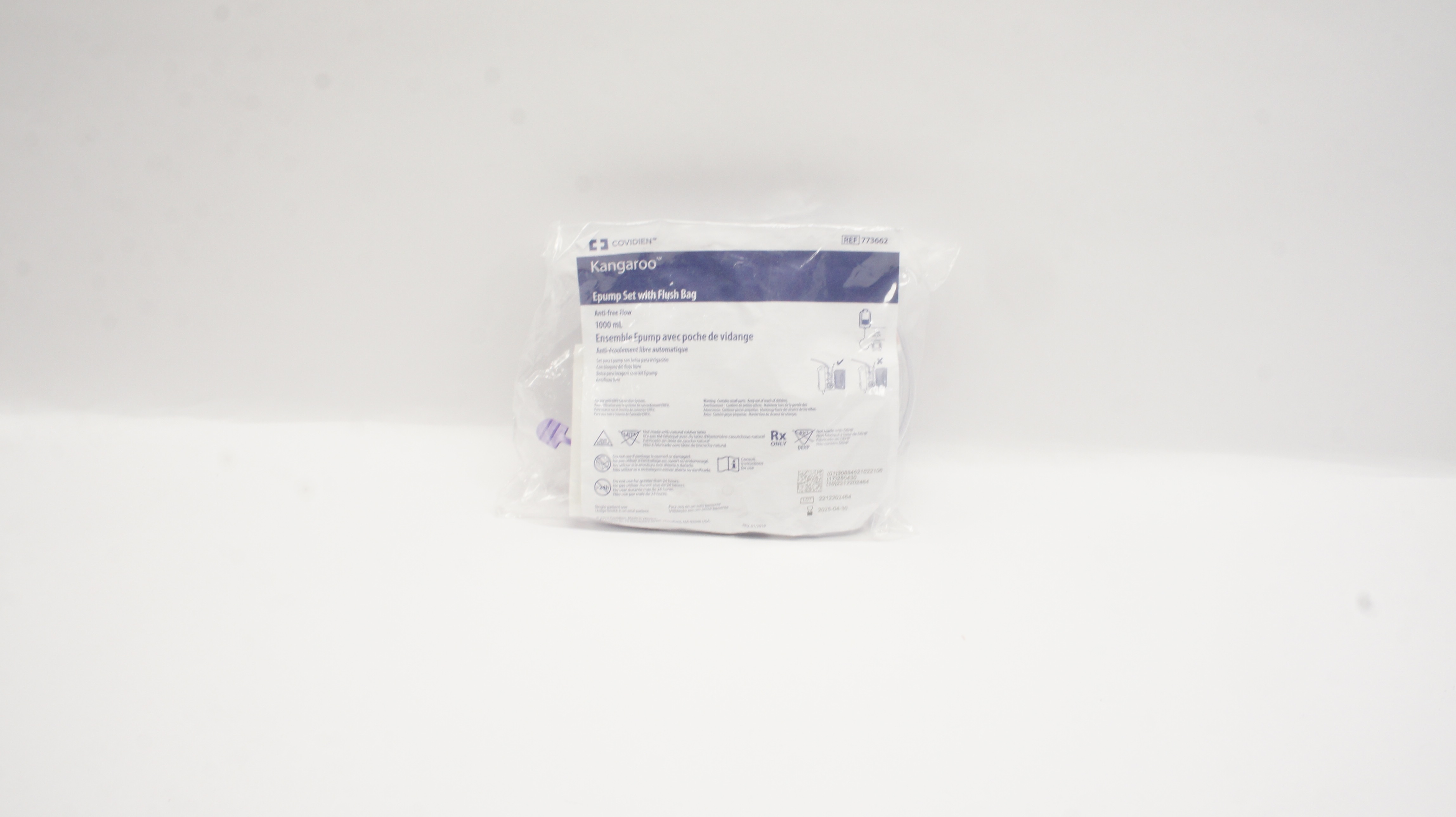 Covidien 773662 Kangaroo Epump Set with Flush Bag Anti-Free Flow 1000mL